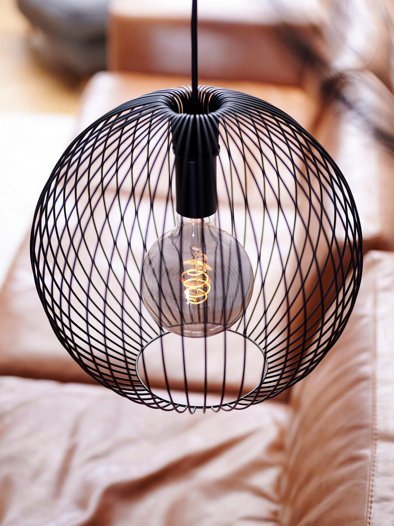 Nordlux Beroni 35 Pendant Lamp with Open Metal Shade - Black