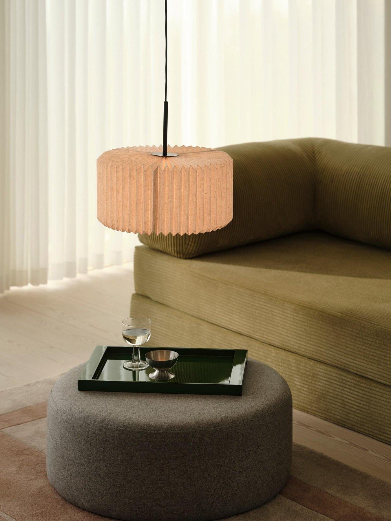 Image 1 of 6 of Nordlux Vivienne 40 Pendant Light Black with Paper and Linen Fabric