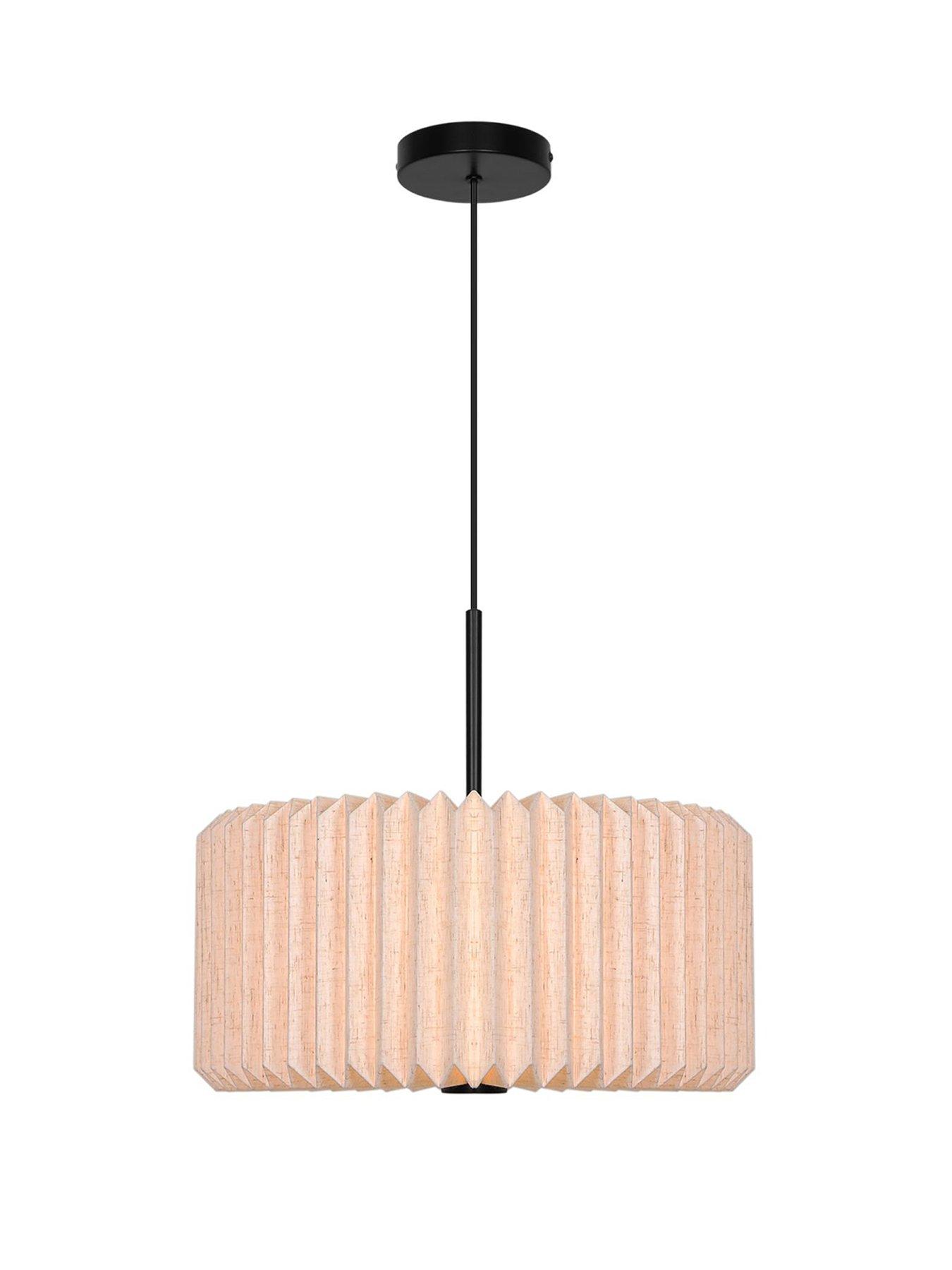 Image 2 of 6 of Nordlux Vivienne 40 Pendant Light Black with Paper and Linen Fabric