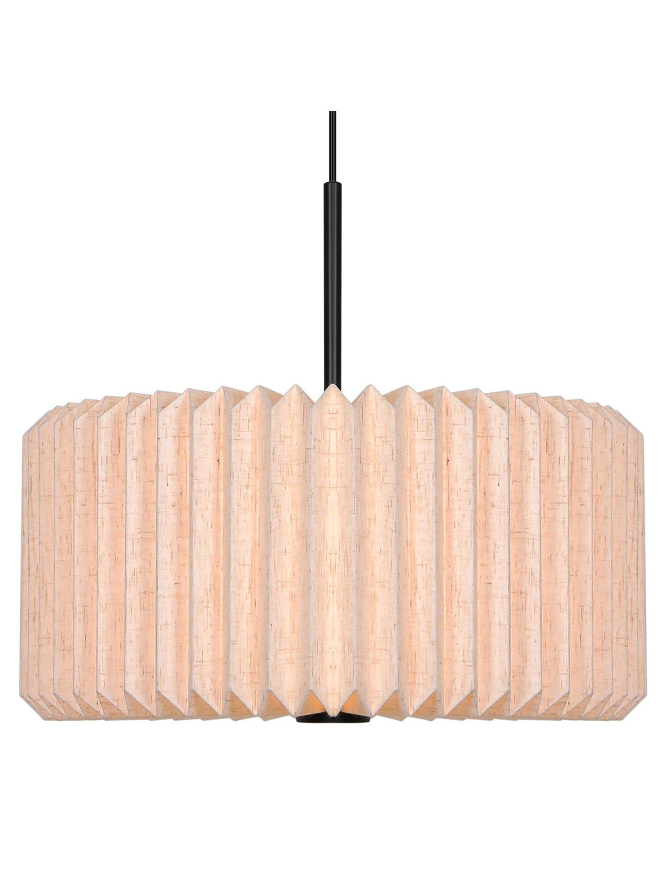 Image 3 of 6 of Nordlux Vivienne 40 Pendant Light Black with Paper and Linen Fabric
