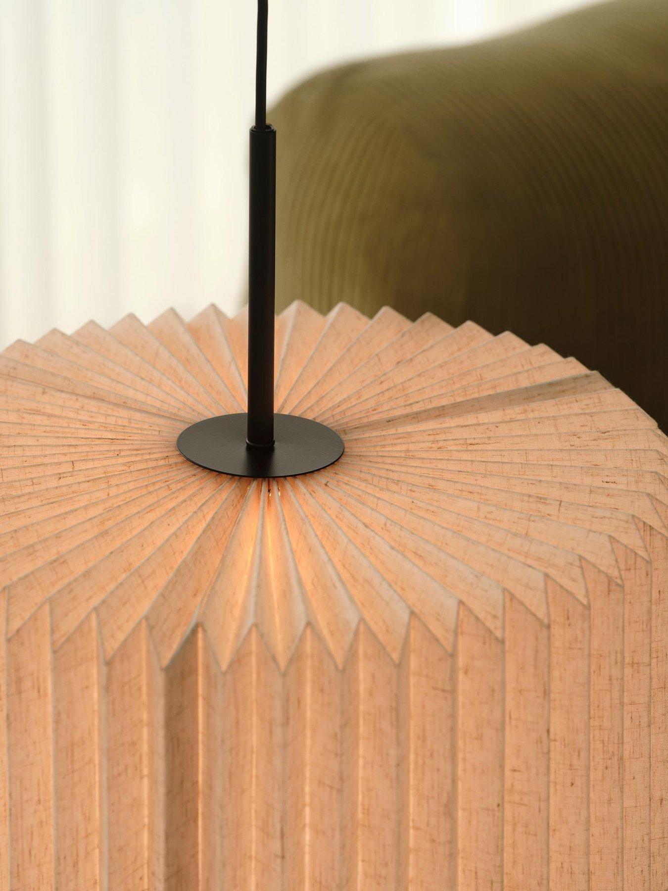 Image 5 of 6 of Nordlux Vivienne 40 Pendant Light Black with Paper and Linen Fabric