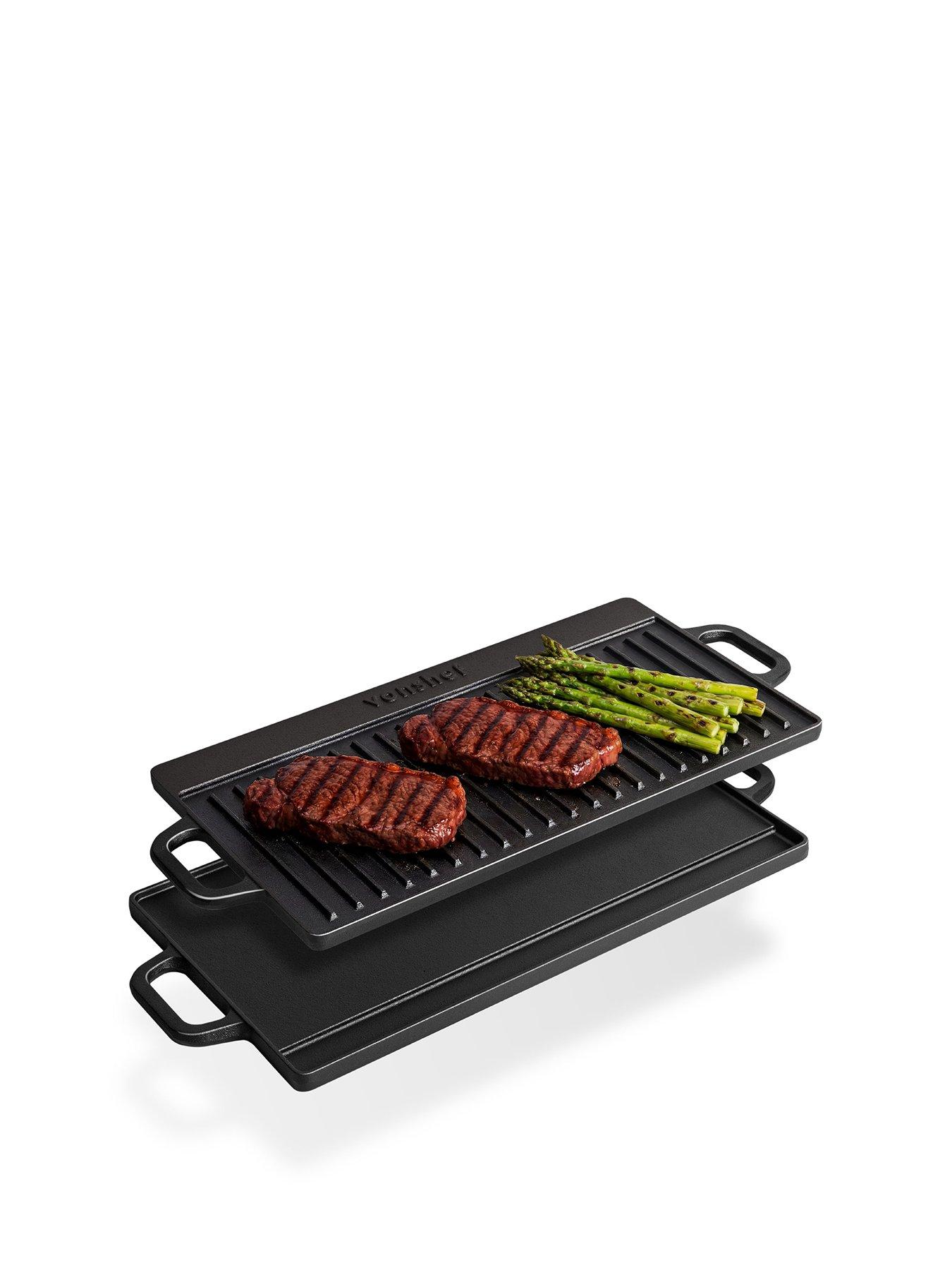 Image 2 of 7 of Vonshef Cast Iron Griddle - 50cm Double Sided