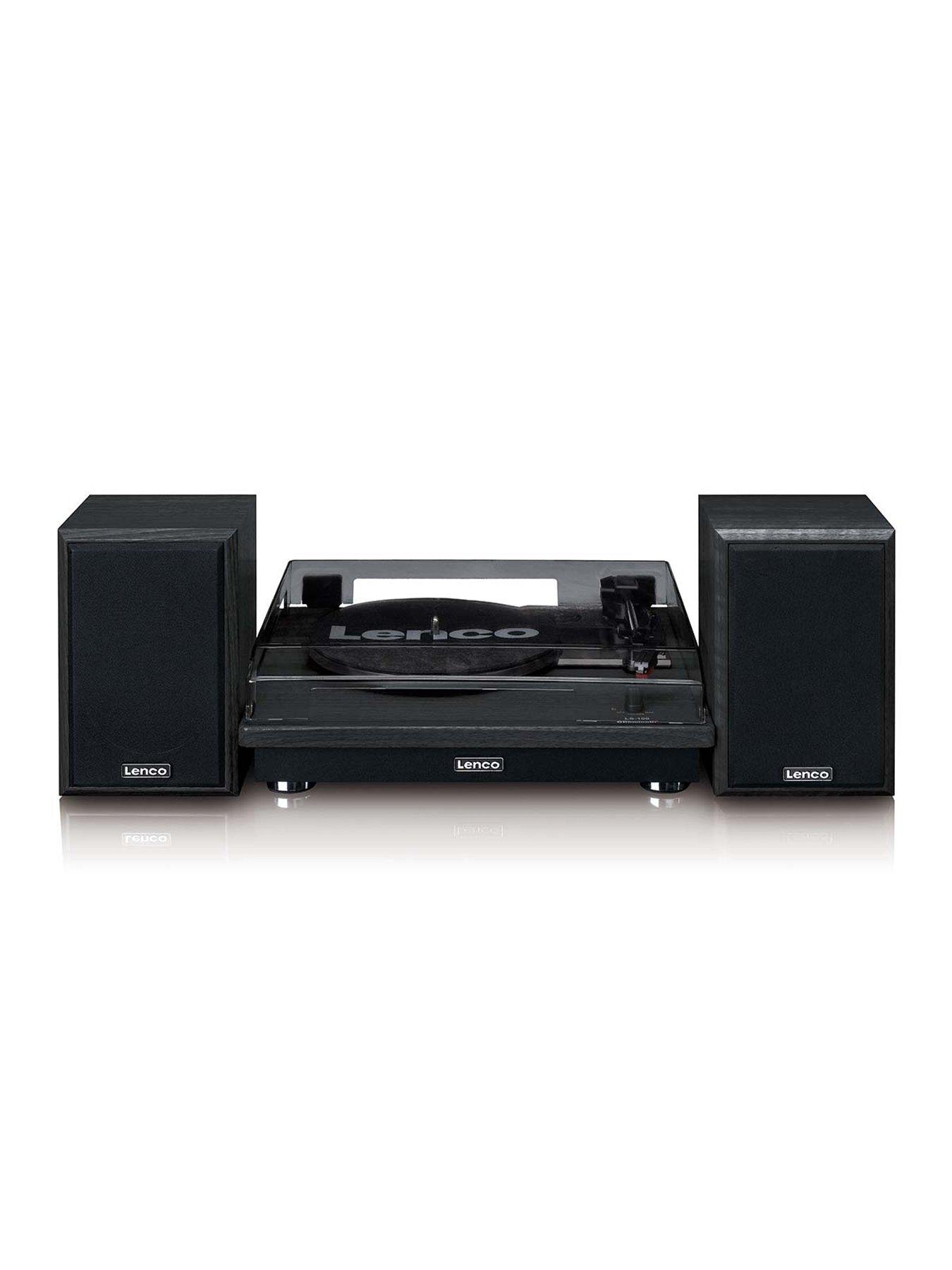stillFront image of lenco-ls-100bk-turntable-and-hi-fi-speakers