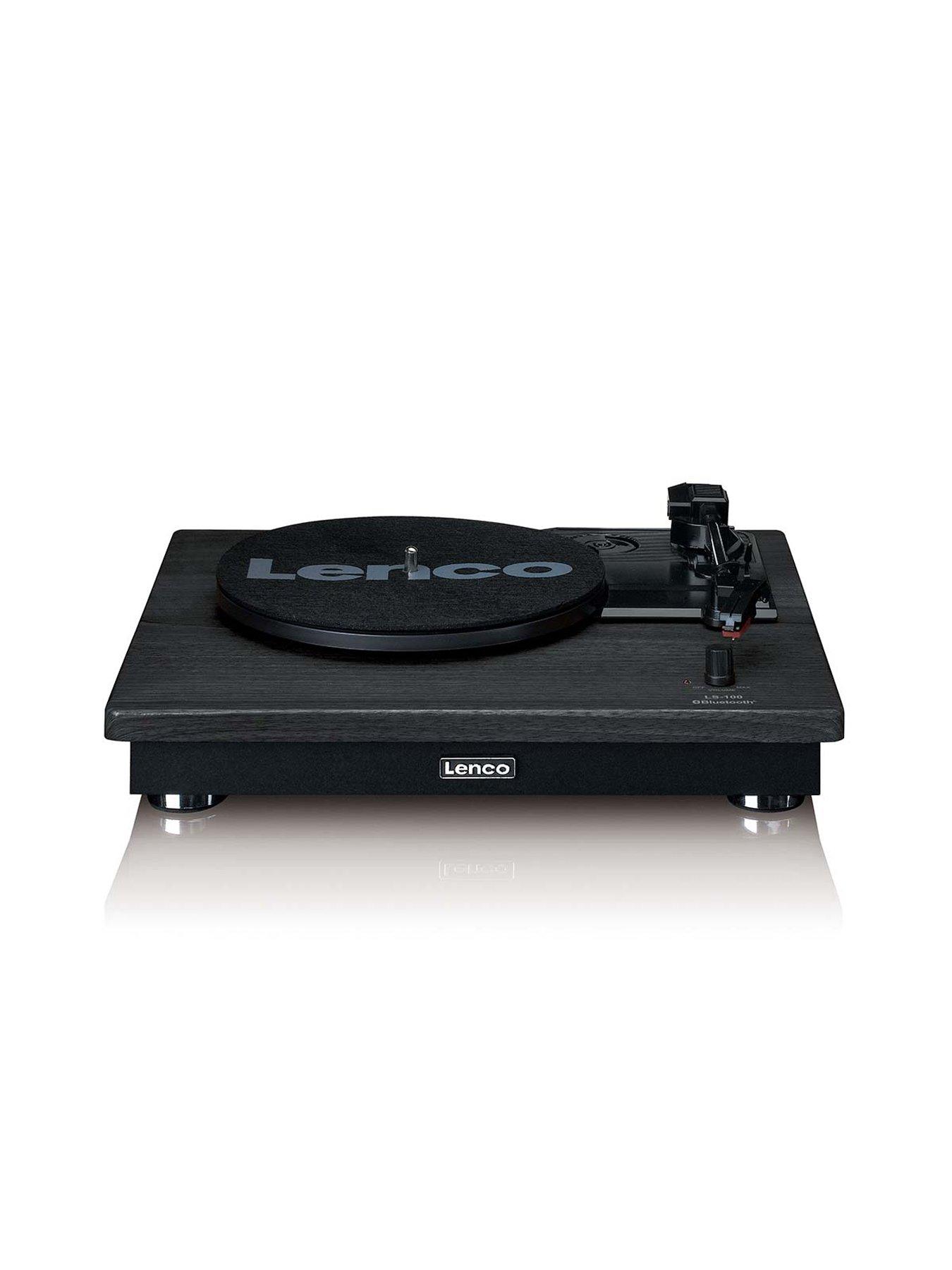  image of lenco-ls-100bk-turntable-and-hi-fi-speakers