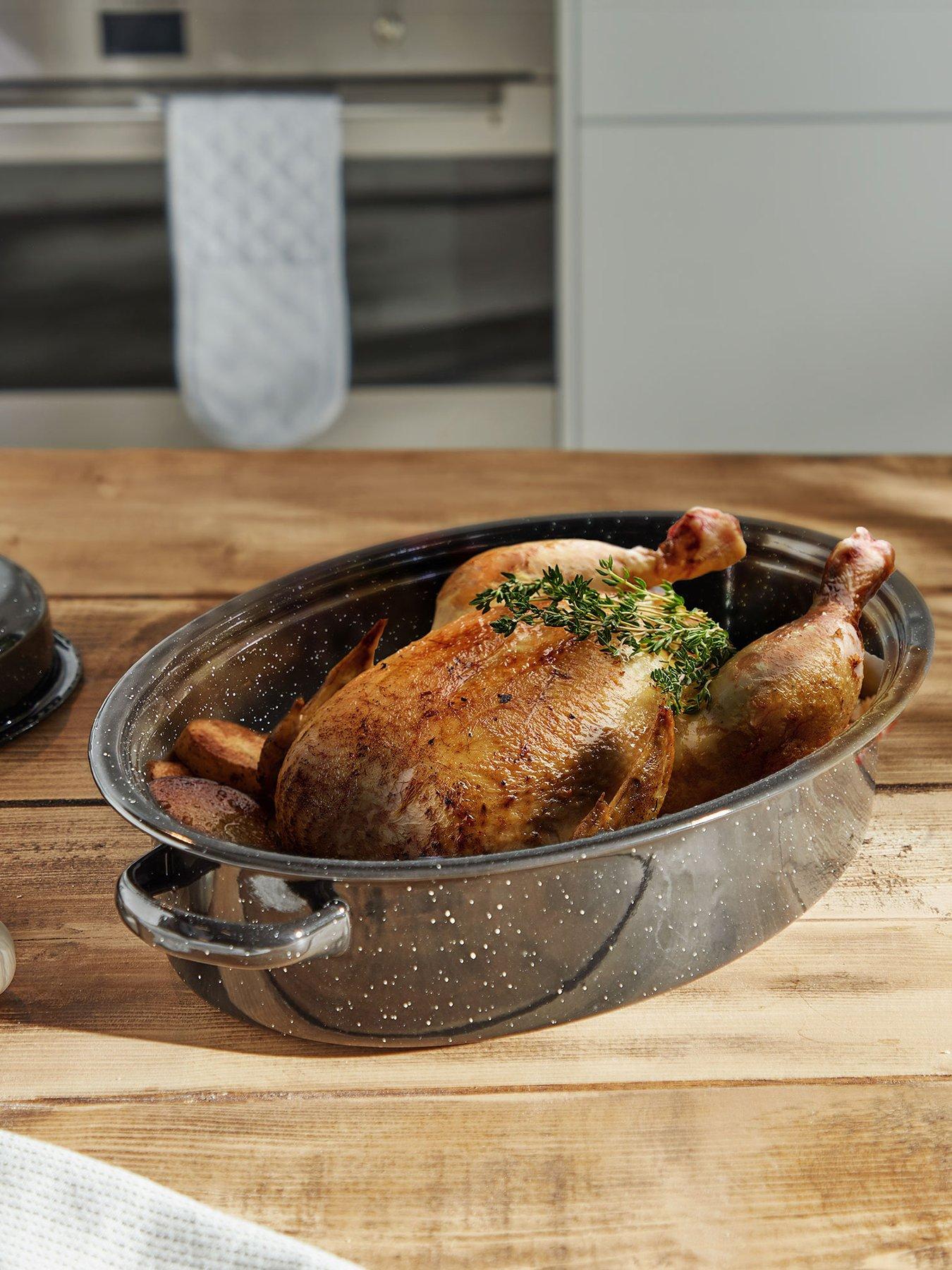 Vonshef Enamel Self-basting Roasting Tin With Lid