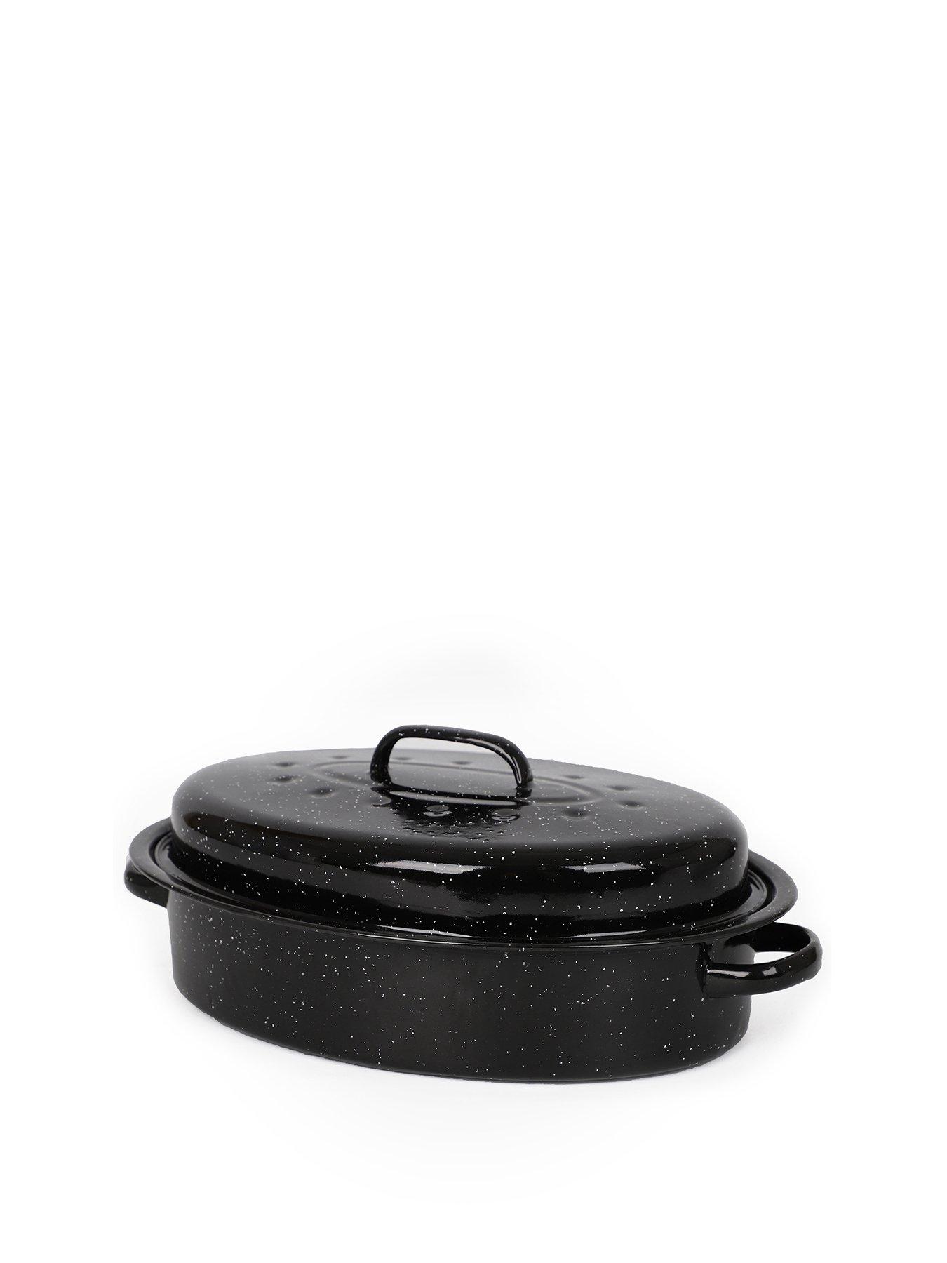 Image 2 of 6 of Vonshef Enamel Self-basting Roasting Tin With Lid