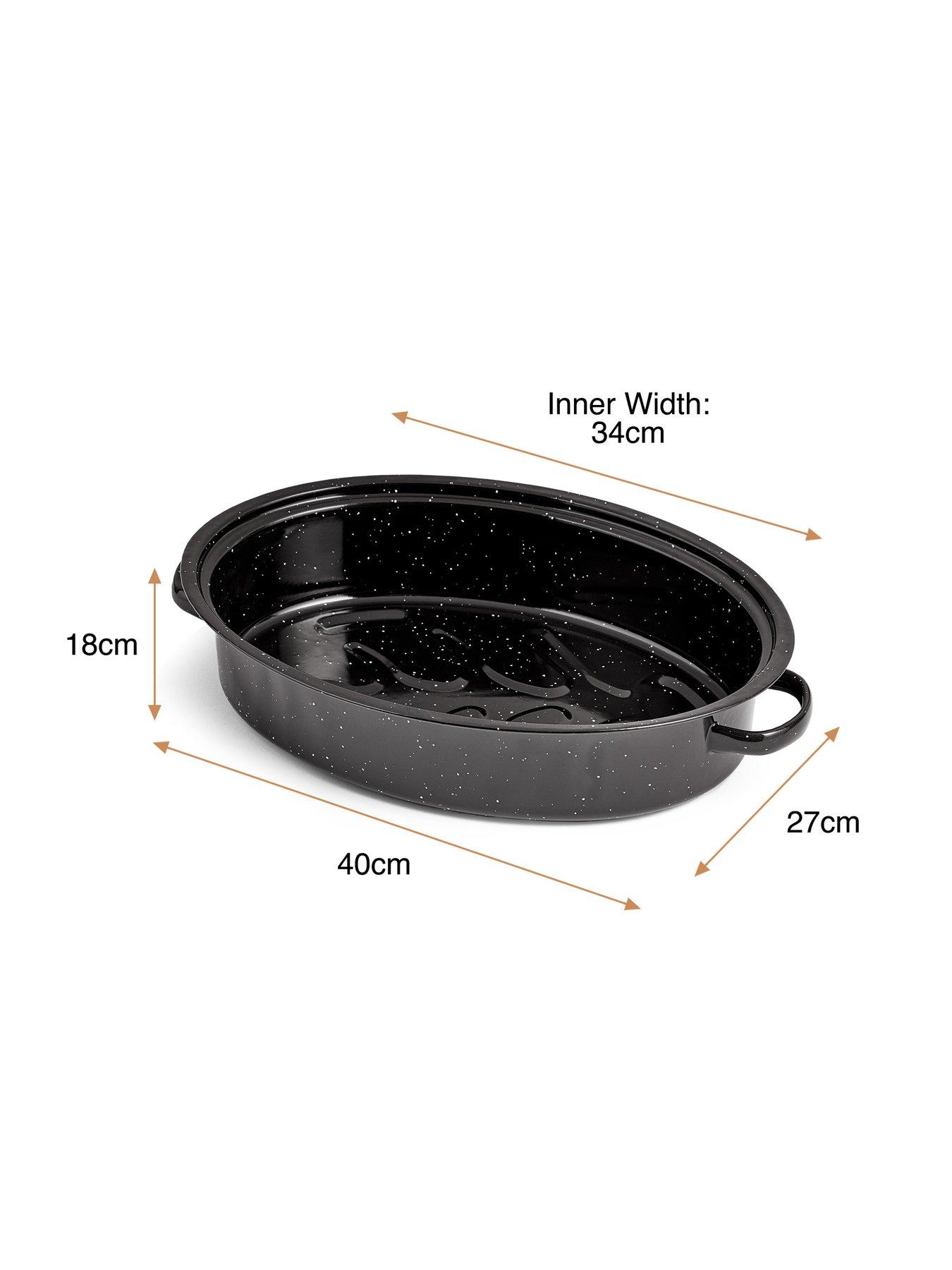 Image 3 of 6 of Vonshef Enamel Self-basting Roasting Tin With Lid