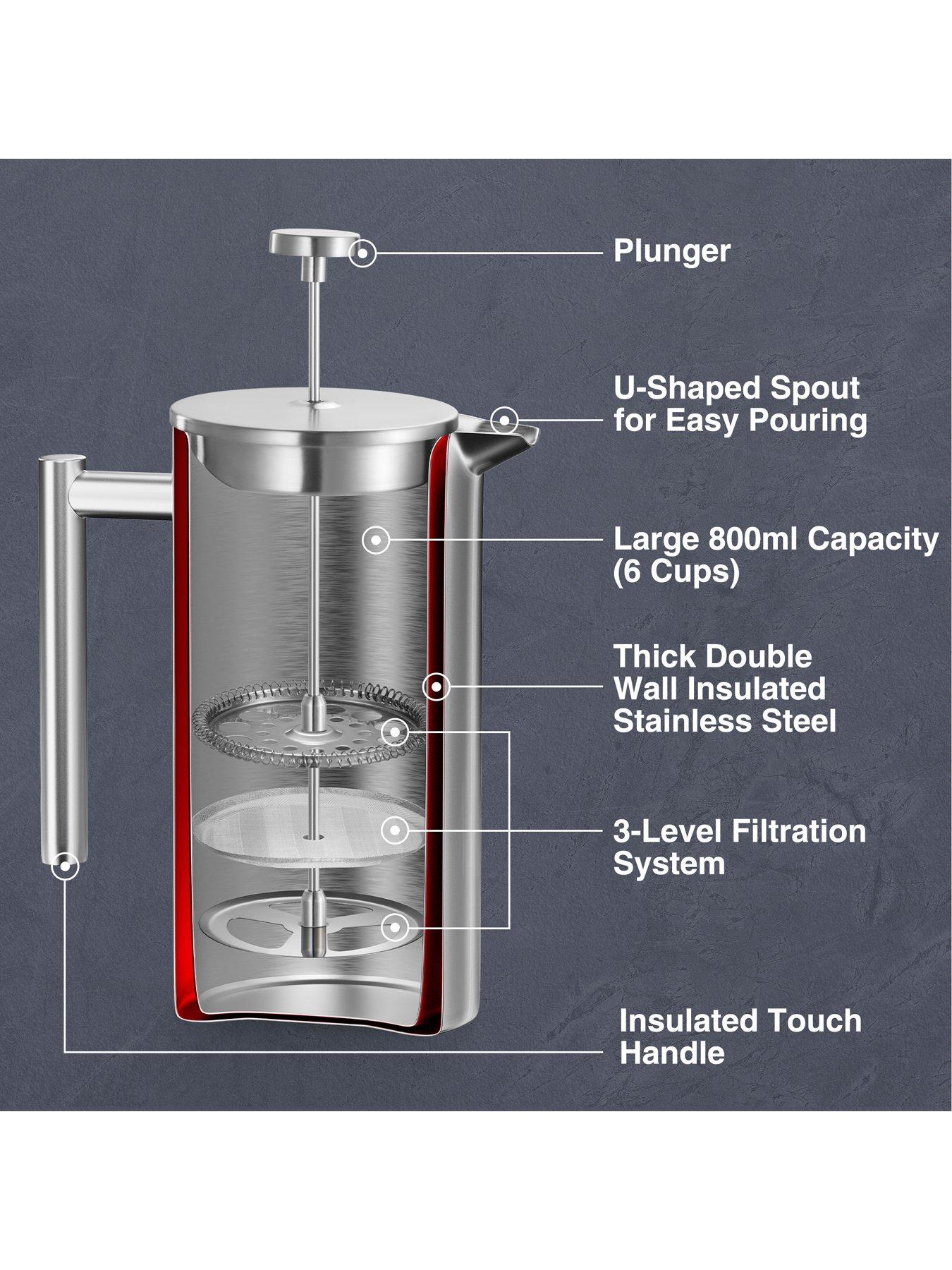 Image 3 of 7 of Vonshef 6 Cup Cafetiere With Spoon