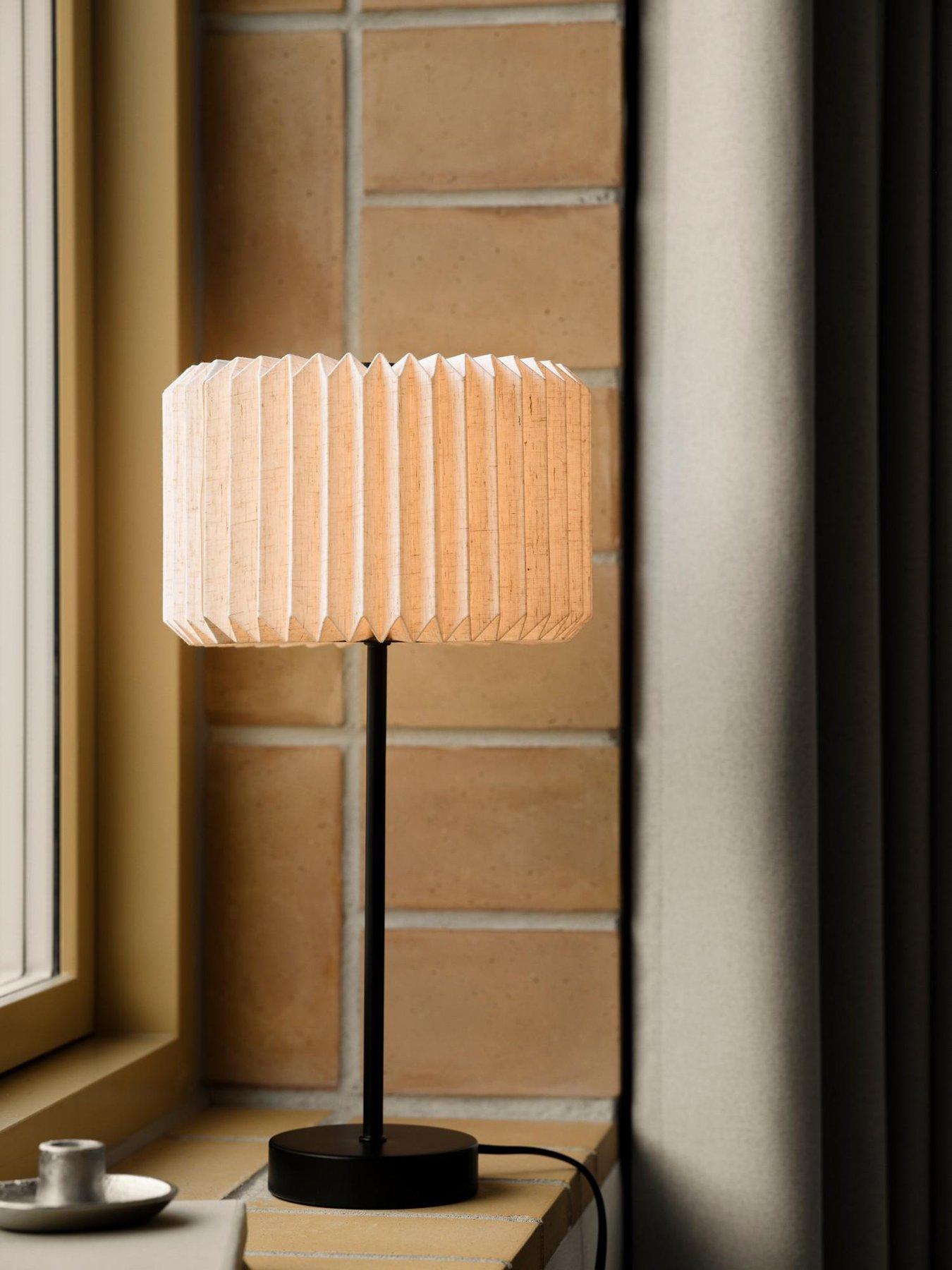 Nordlux Vivienne Table Lamp Black with Shade Paper and Linen Fabric