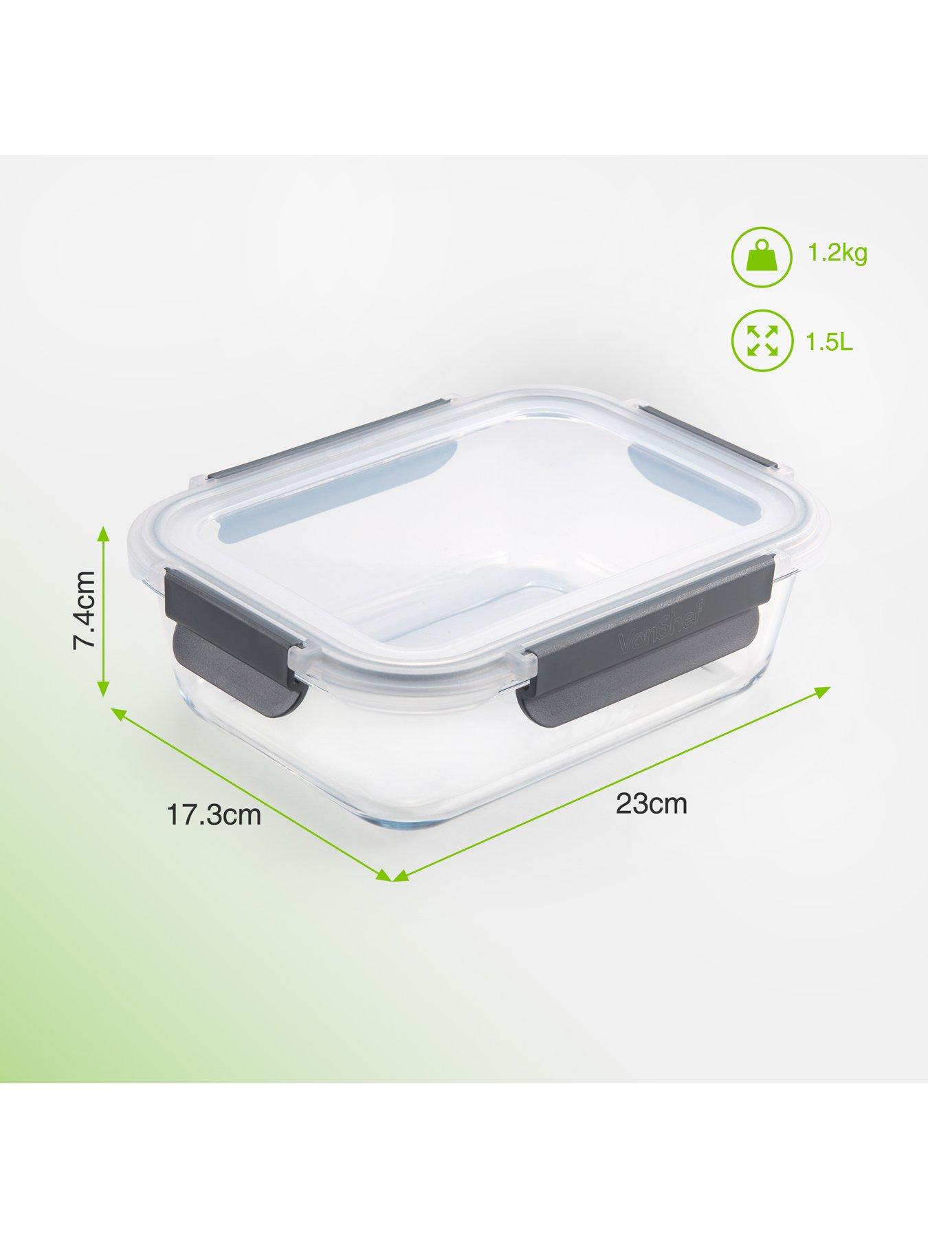 Image 3 of 7 of Vonshef Glass Food Storage Containers - 3 Piece Set
