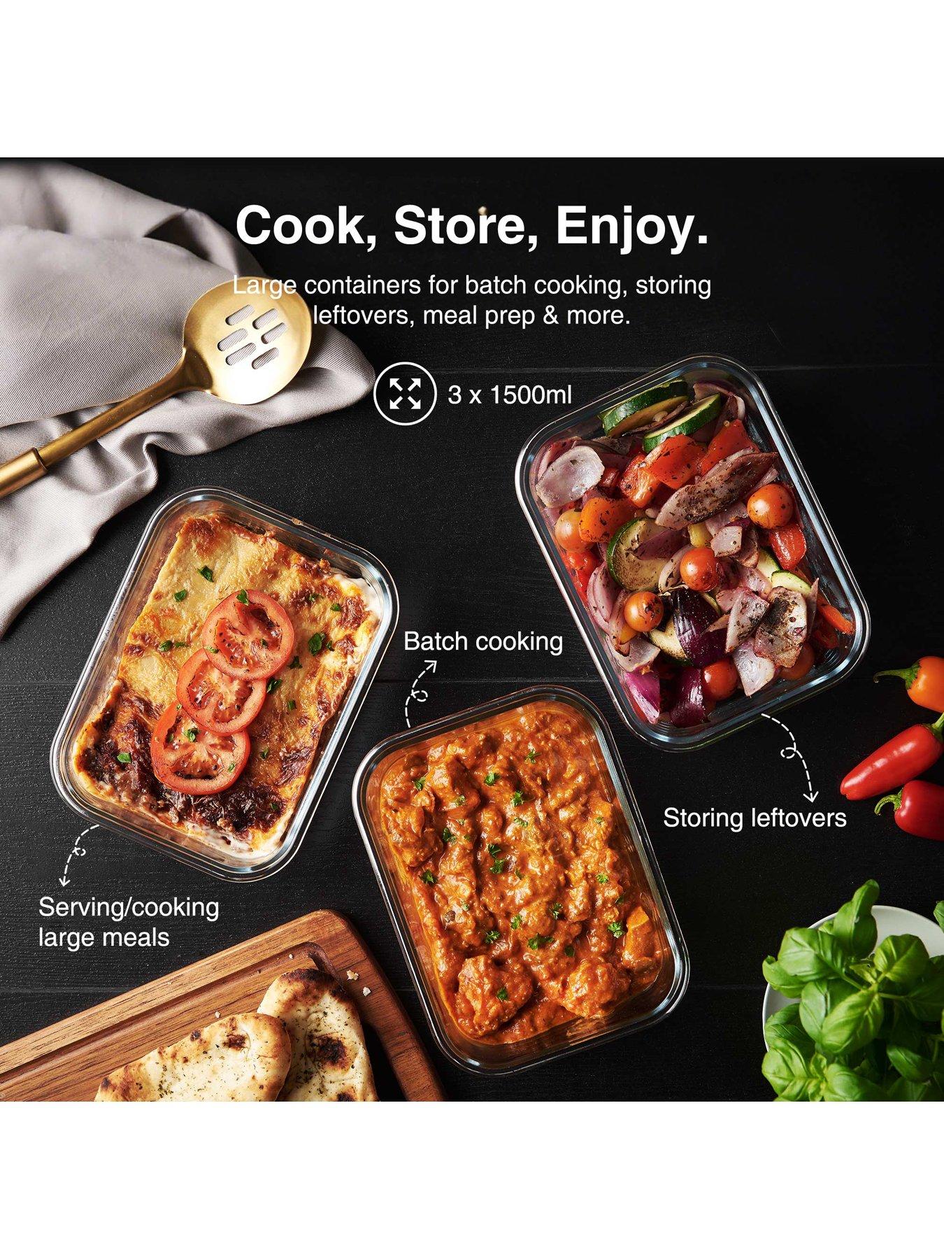 Image 5 of 7 of Vonshef Glass Food Storage Containers - 3 Piece Set