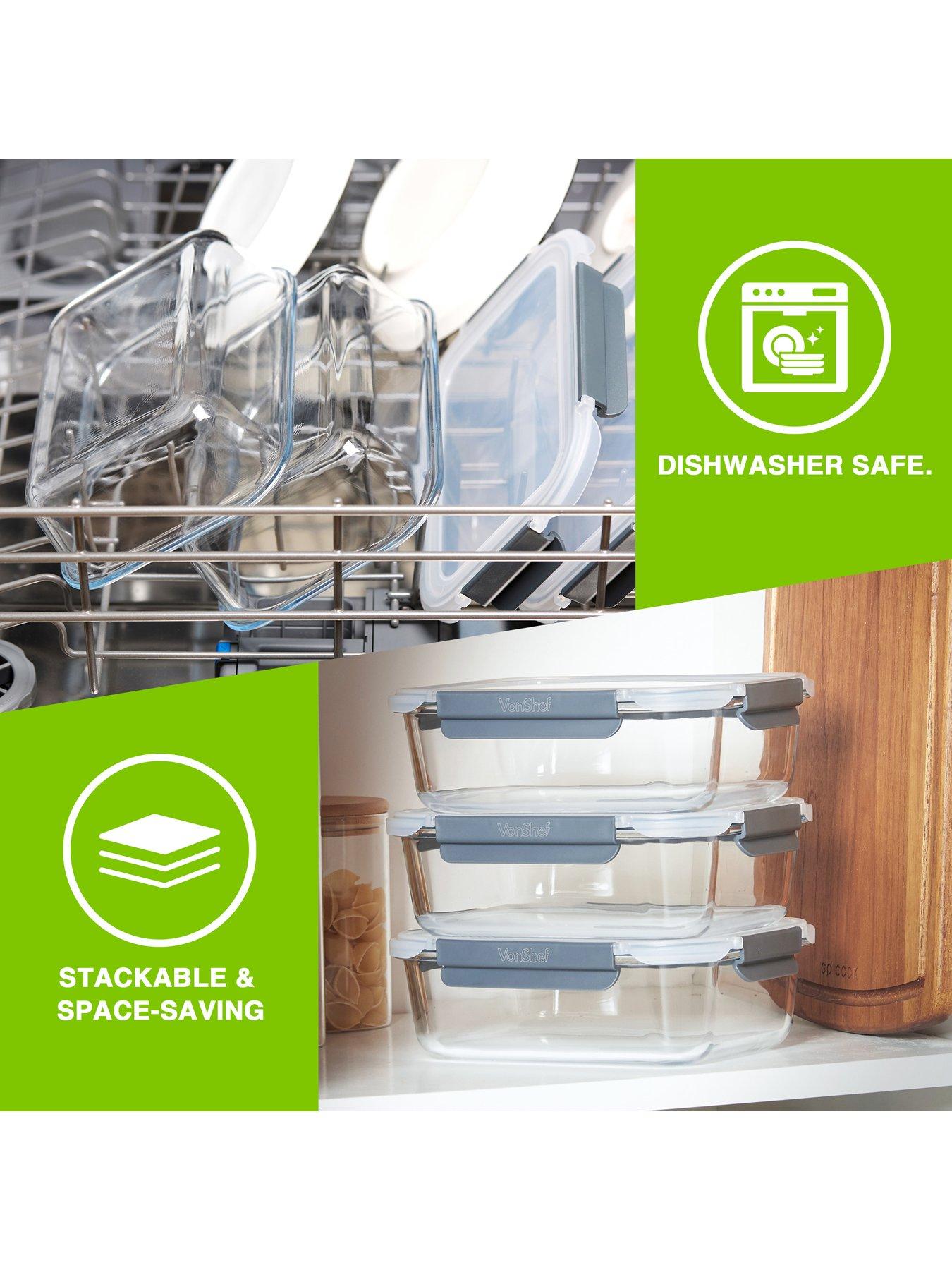 Image 7 of 7 of Vonshef Glass Food Storage Containers - 3 Piece Set