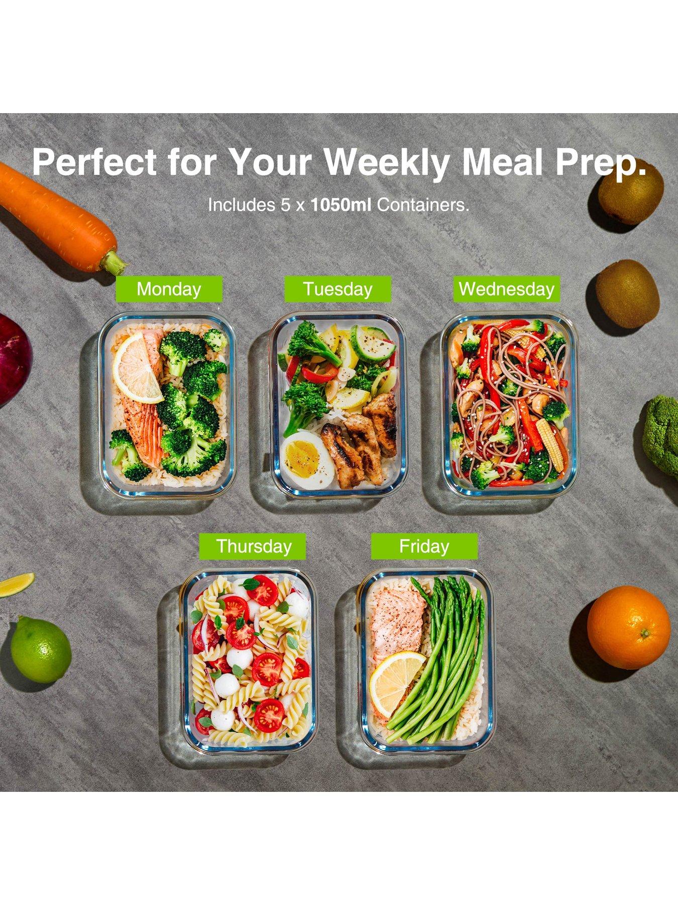 Image 3 of 8 of Vonshef Glass Food Storage Containers - 5 Piece Set