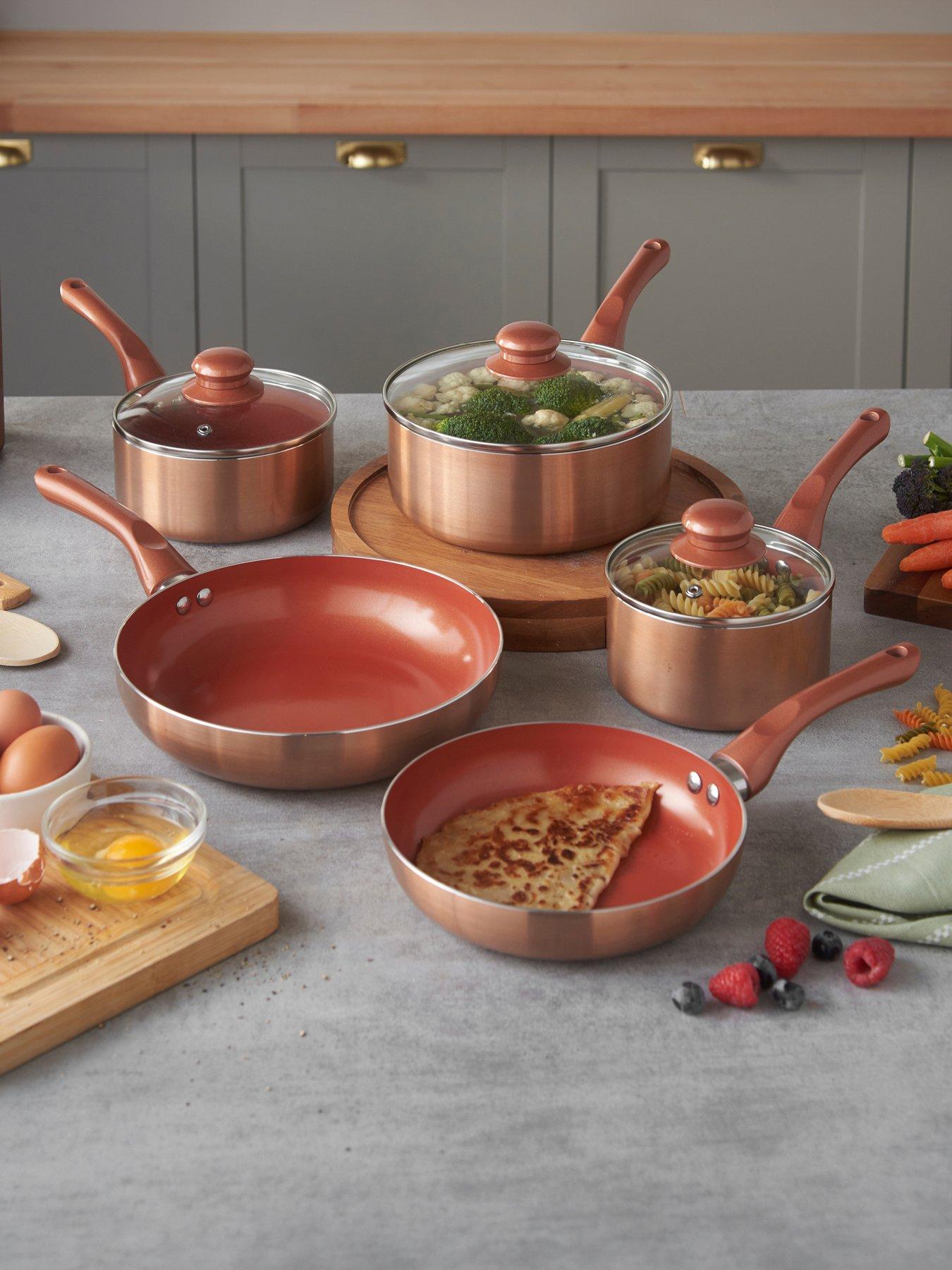Vonshef Copper Effect Pans - 8 Piece Set