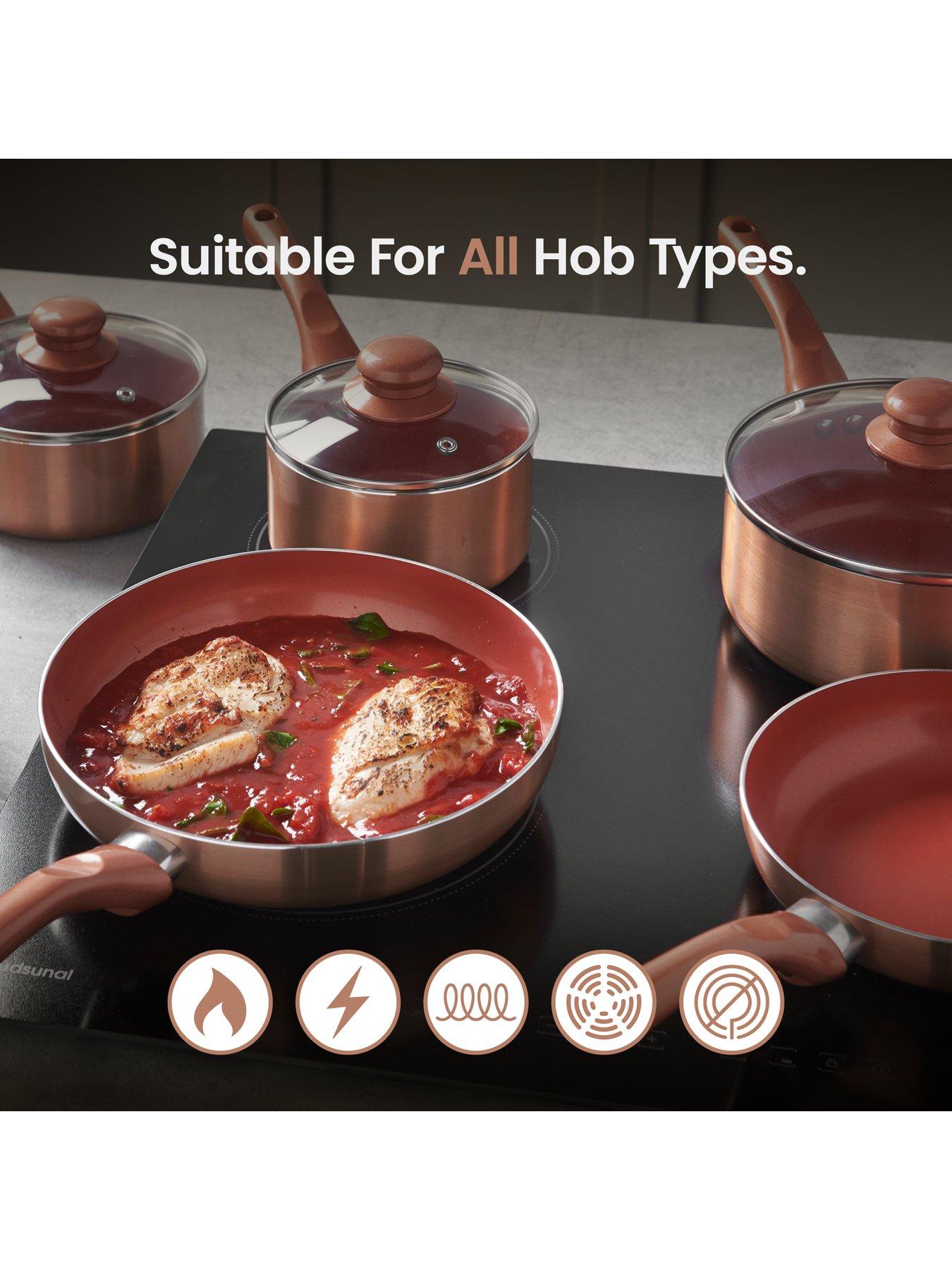 Image 5 of 7 of Vonshef Copper Effect Pans - 8 Piece Set