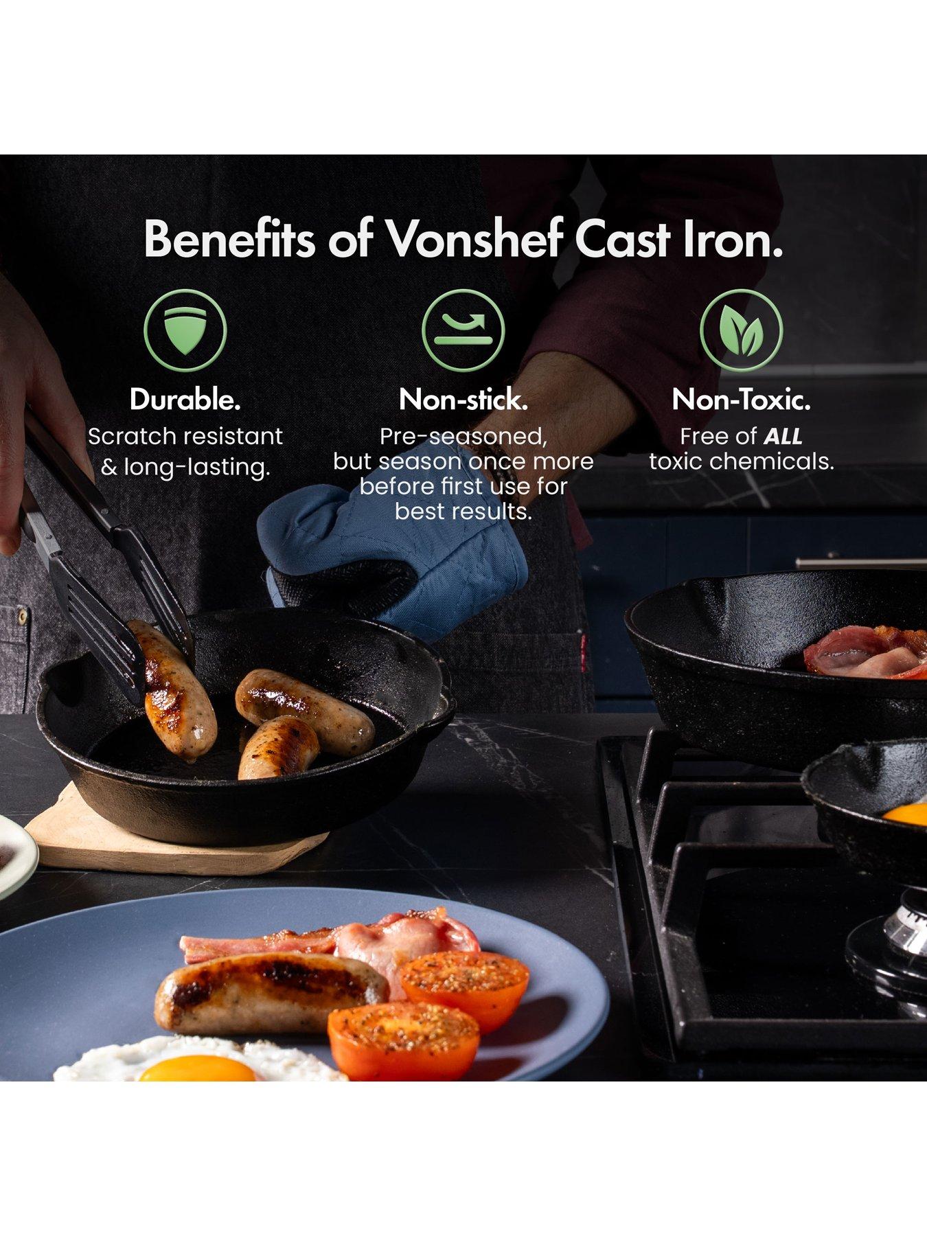 Image 5 of 8 of Vonshef Cast Iron Cookware Set - 3 Pans
