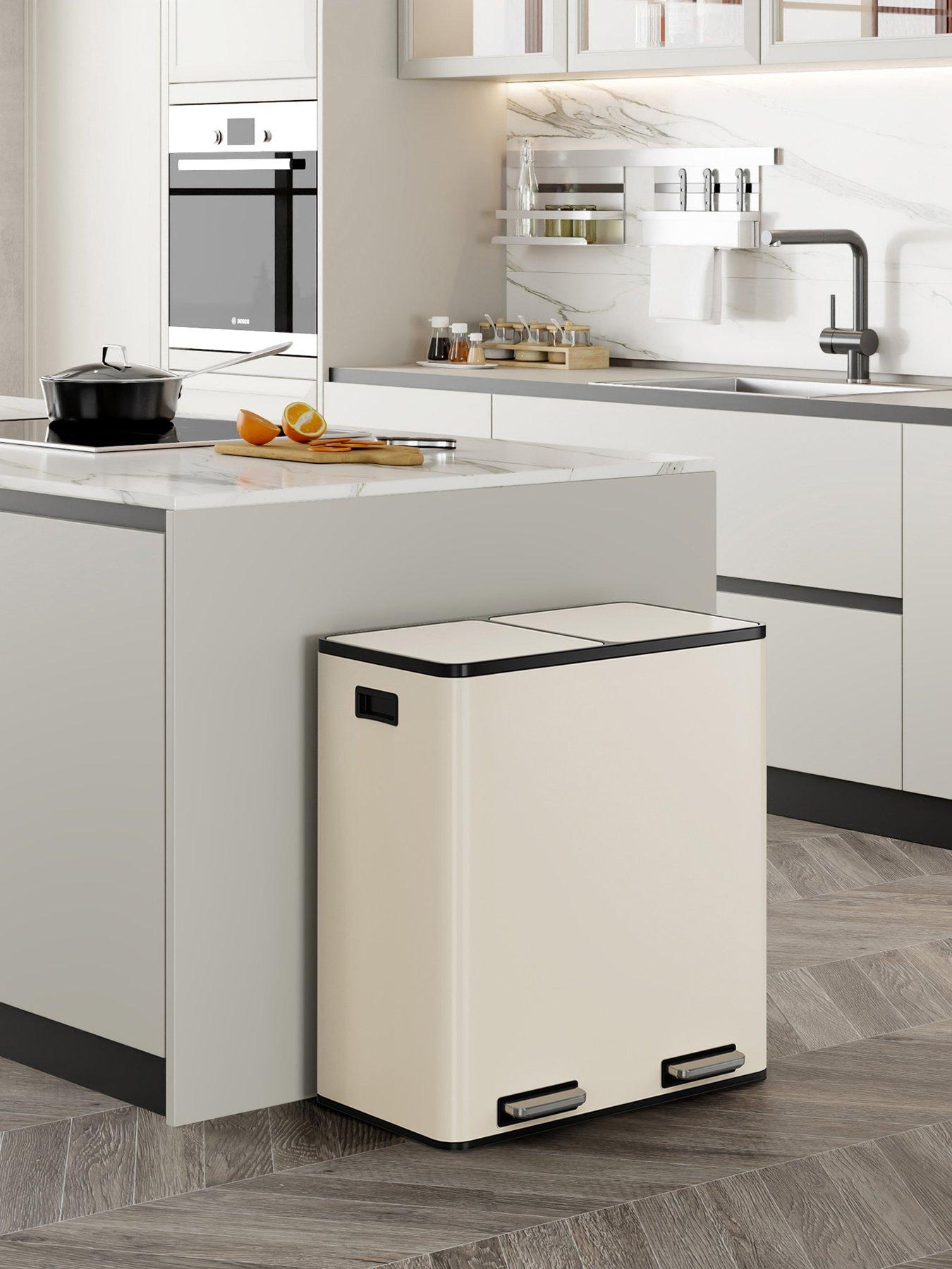 Vonhaus Matte Cream Double Bin - 60l