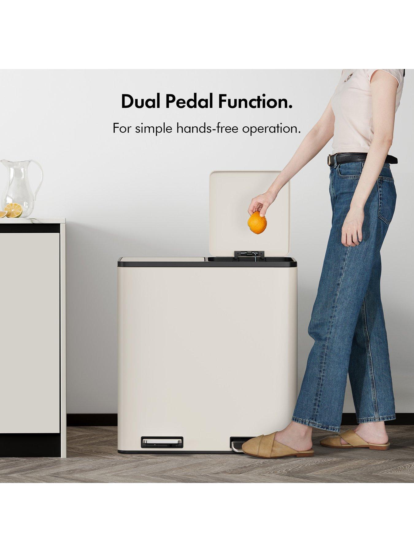 Image 3 of 8 of Vonhaus Matte Cream Double Bin - 60l