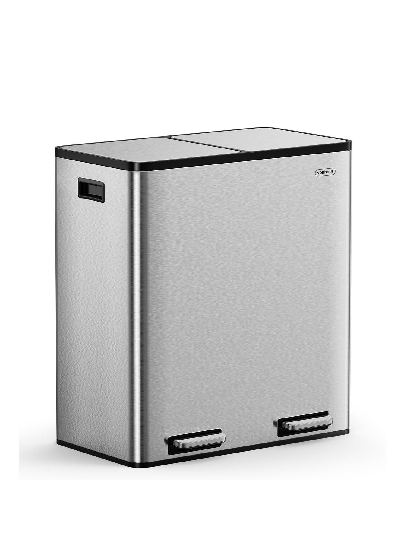 Image 2 of 8 of Vonhaus Stainless Steel Double Bin - 60l