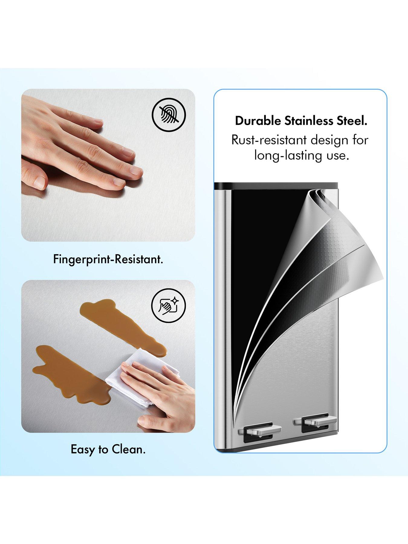 Image 5 of 8 of Vonhaus Stainless Steel Double Bin - 60l