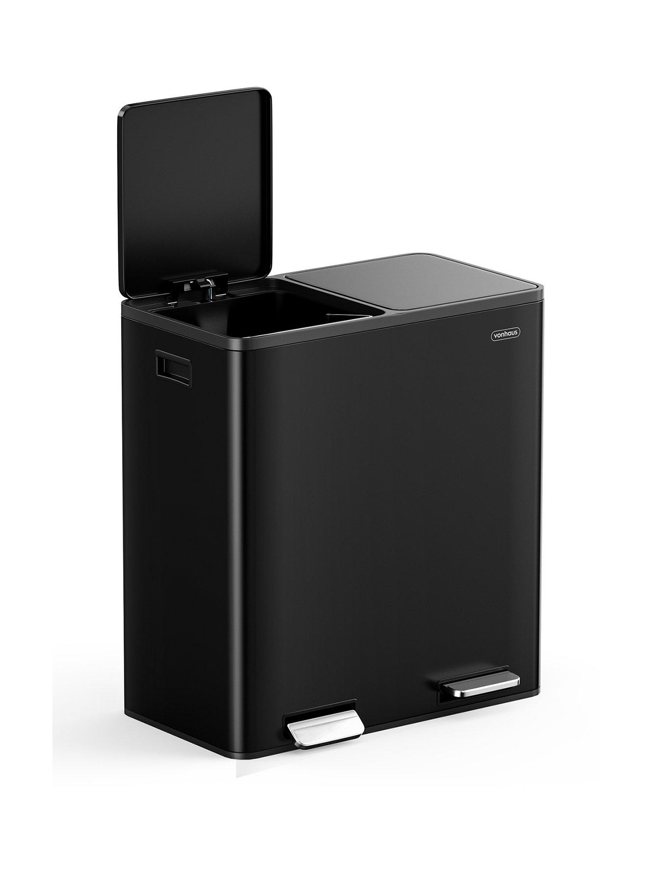 Image 2 of 8 of Vonhaus Matte Black Double Bin - 60l