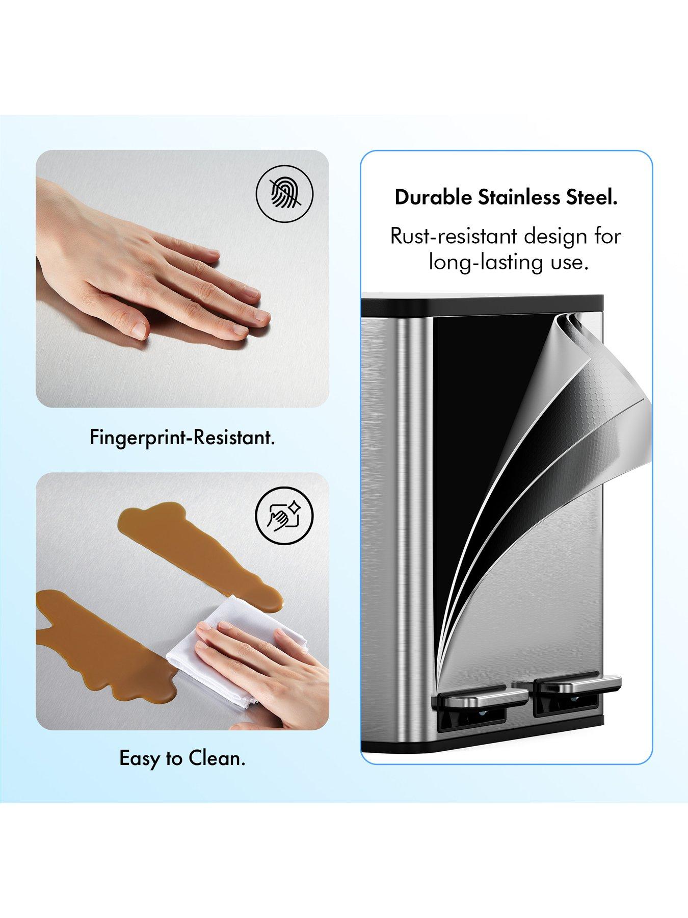Image 4 of 8 of Vonhaus Stainless Steel Double Bin - 30l