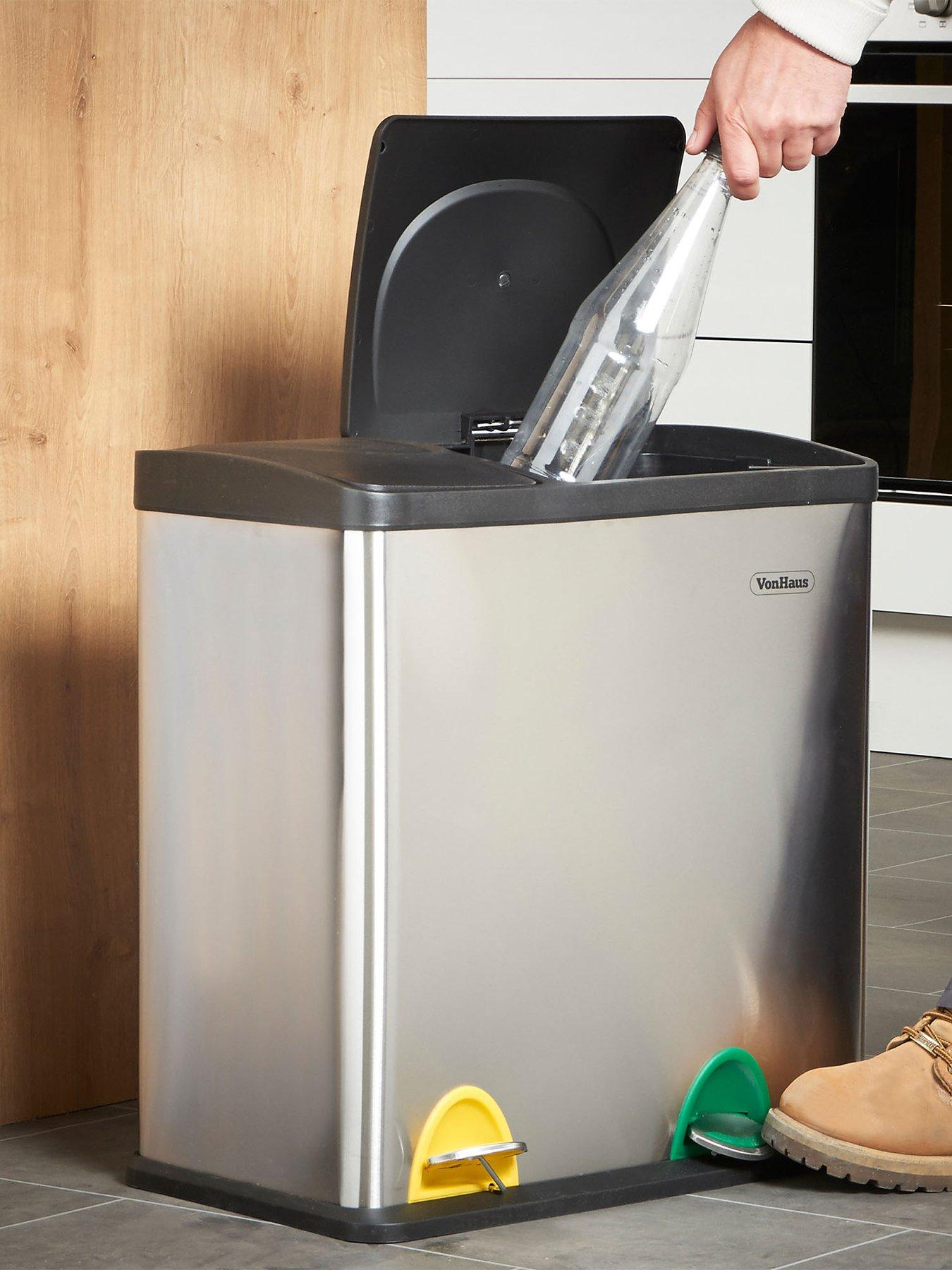 Image 1 of 6 of Vonhaus Double Compartment Pedal Recycling Bin - 36l