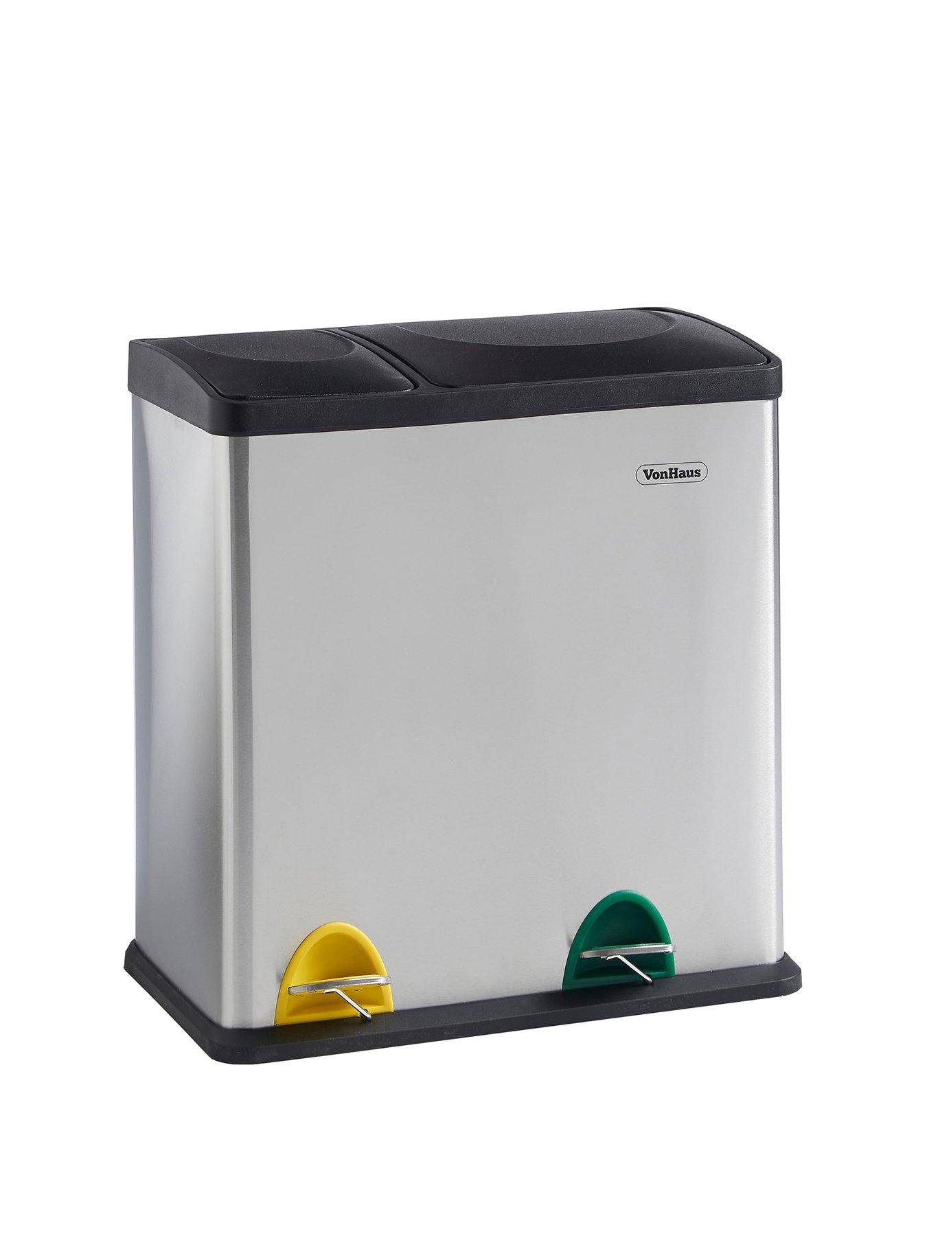 Image 2 of 6 of Vonhaus Double Compartment Pedal Recycling Bin - 36l