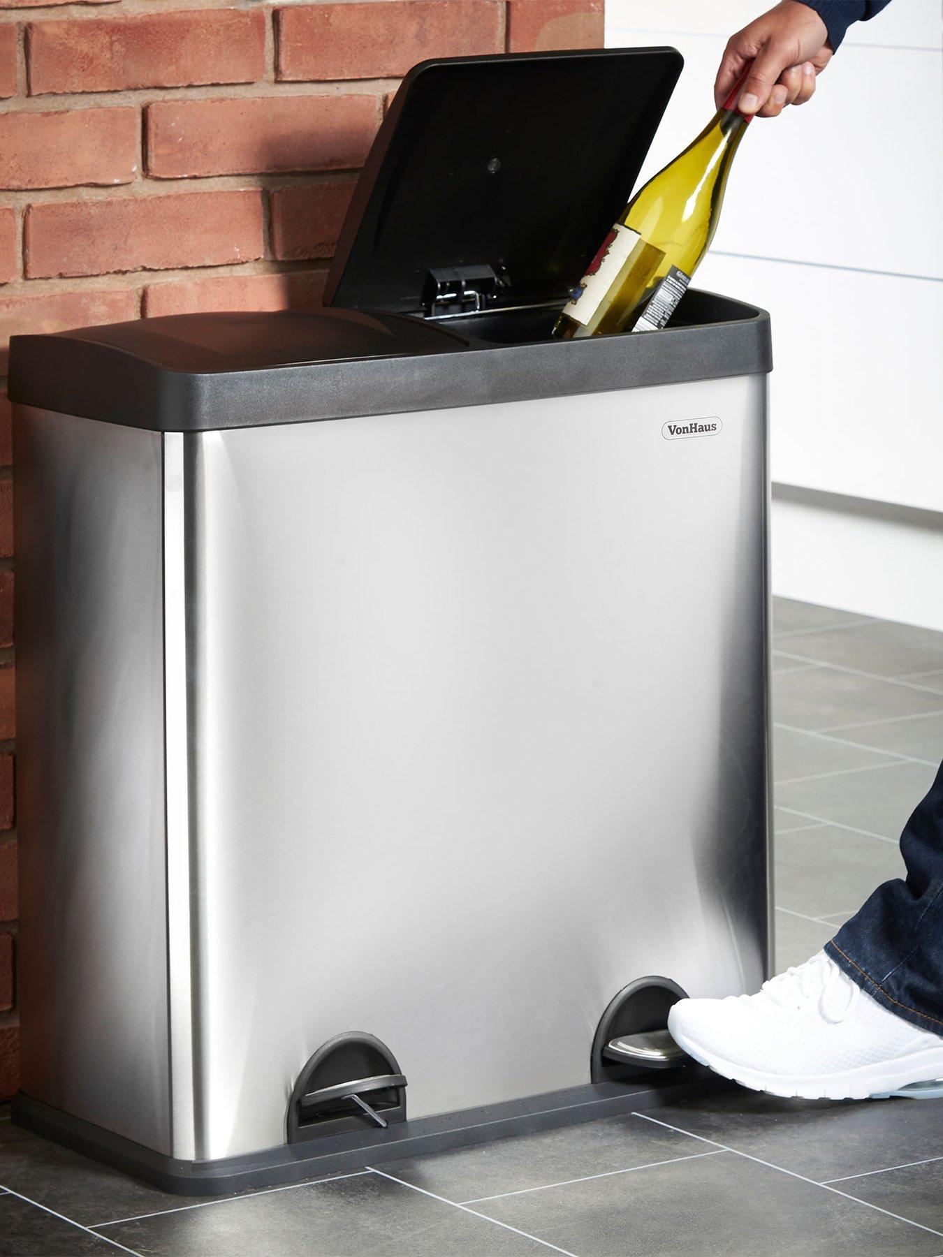 Vonhaus Double Compartment Pedal Recycling Bin - 60l
