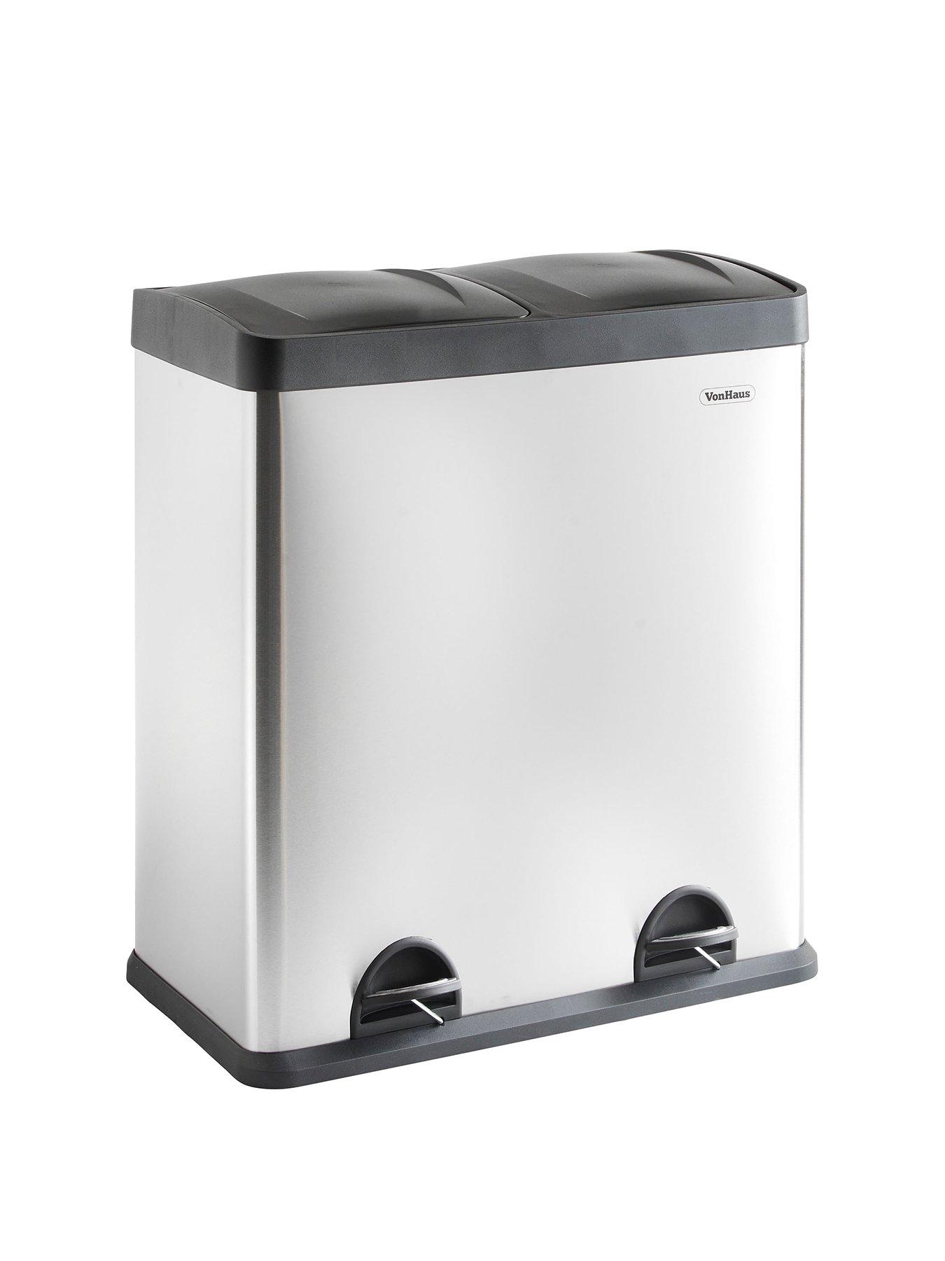 Image 2 of 5 of Vonhaus Double Compartment Pedal Recycling Bin - 60l