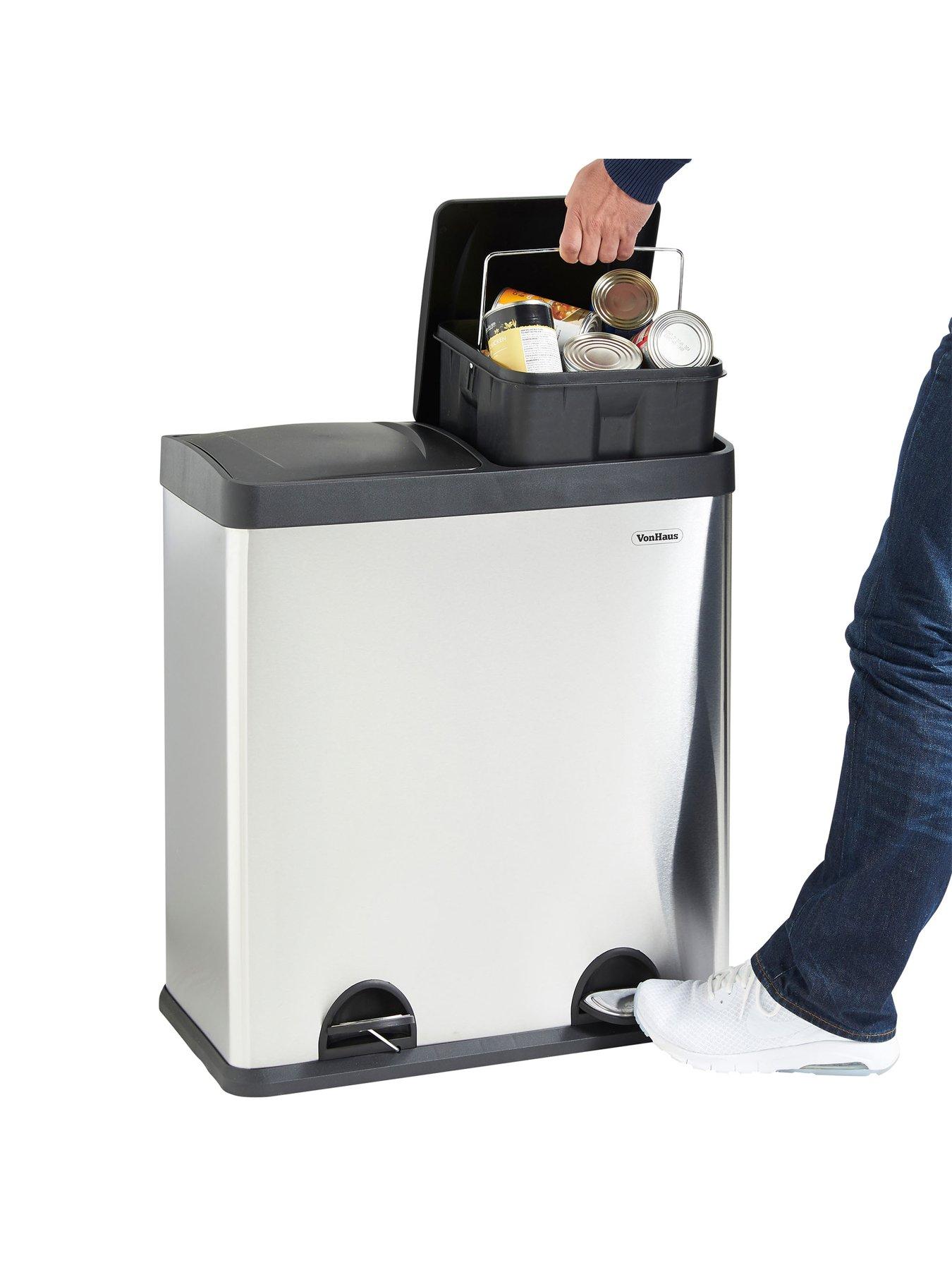 Image 4 of 5 of Vonhaus Double Compartment Pedal Recycling Bin - 60l