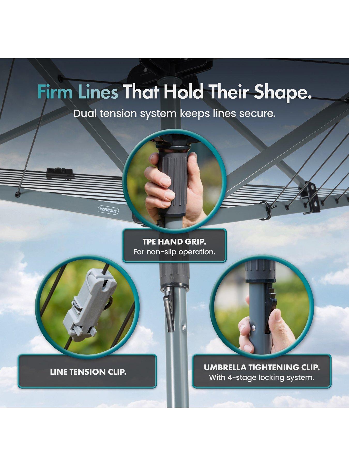 Image 4 of 7 of Vonhaus 45m Rotary Washing Line Set