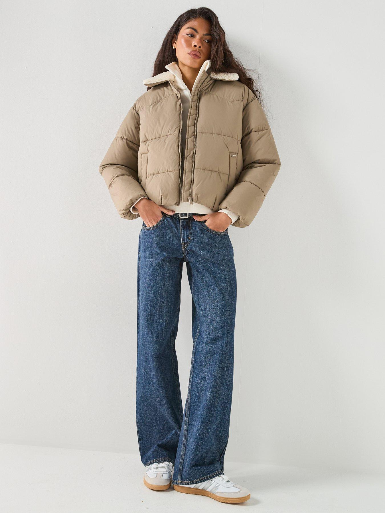 Image 3 of 6 of Levi's Womens Palmer Puffer Sherpa Collar Jacket - Blue