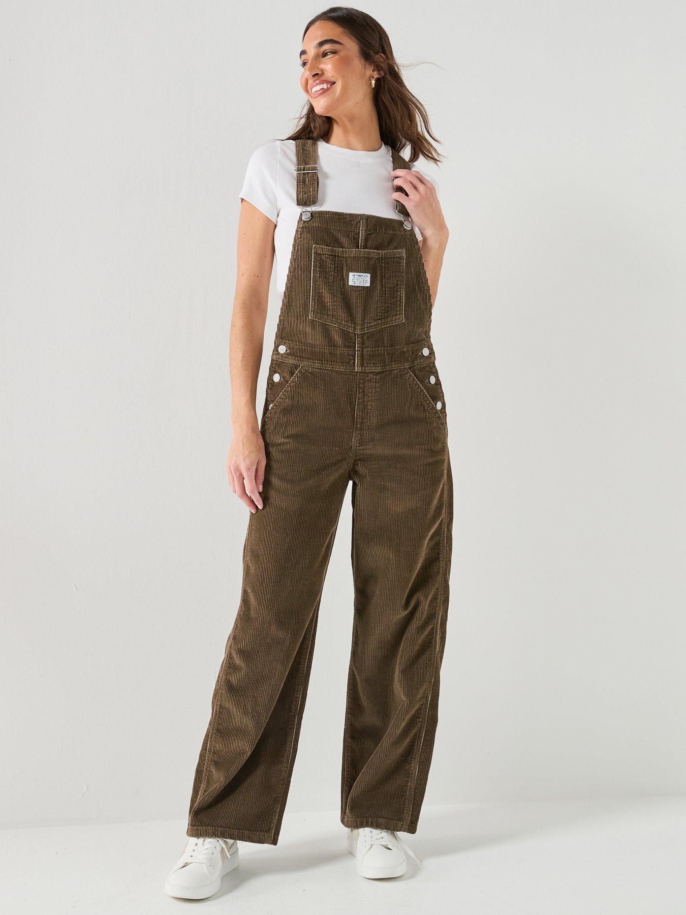 Levi's Fl Baggy Corduroy Overall Dungarees - Brown