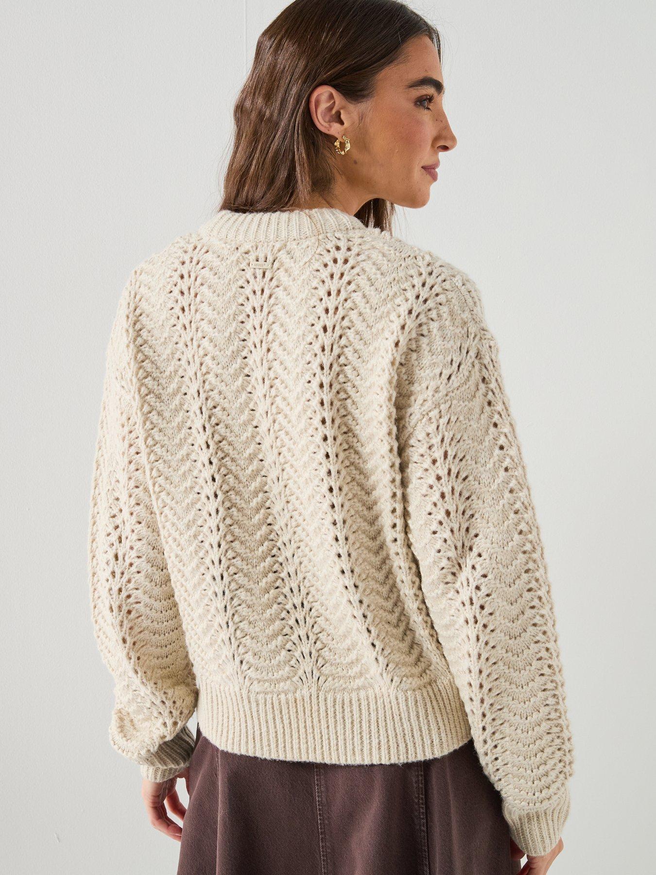 Image 2 of 5 of Levi's Womens Pointelle Crew Neck Long Sleeve Jumper - Cream