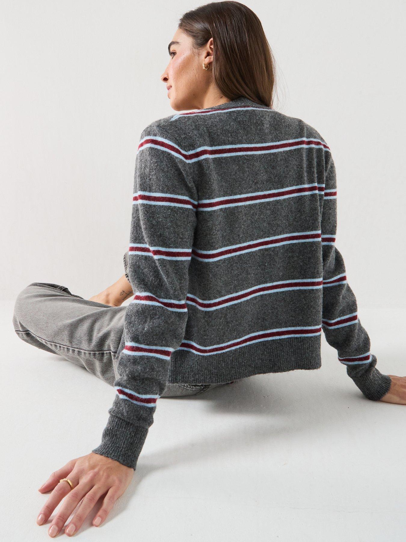 Image 2 of 6 of Levi's Claire Stripe Long Sleeve Knitted Cardigan - &nbsp;Blue