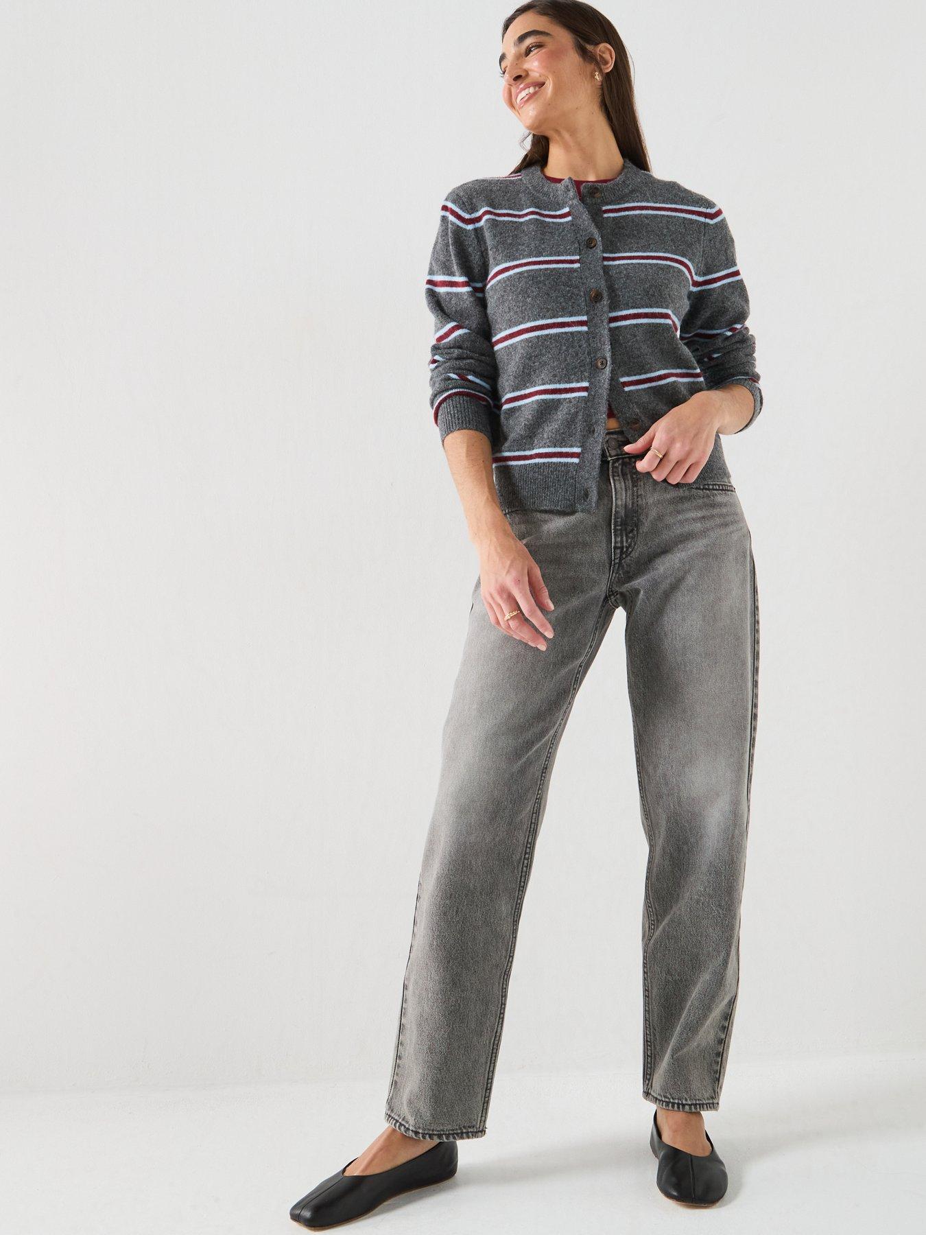 Image 3 of 6 of Levi's Claire Stripe Long Sleeve Knitted Cardigan - &nbsp;Blue