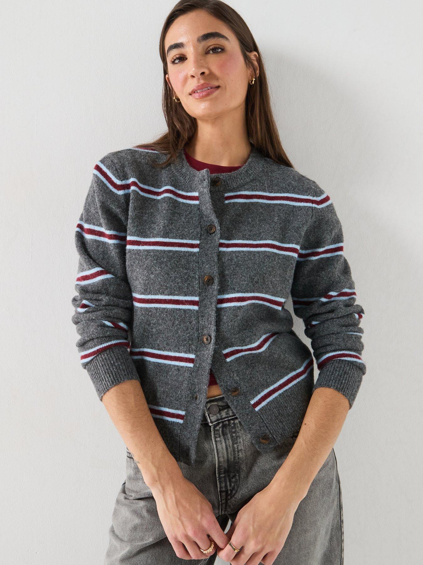 Image 5 of 6 of Levi's Claire Stripe Long Sleeve Knitted Cardigan - &nbsp;Blue