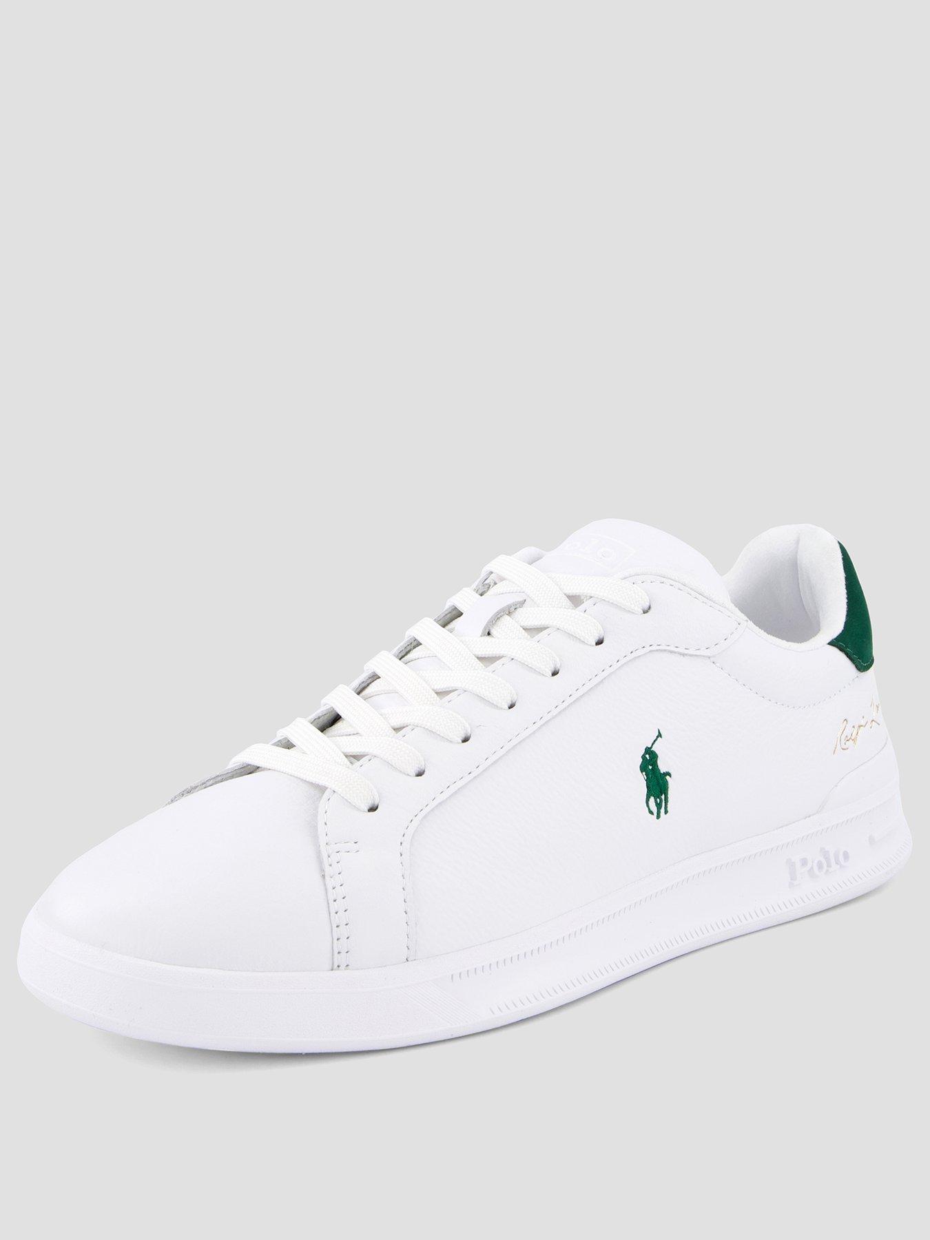 Image 2 of 6 of Polo Ralph Lauren Heritage Court Signature Leather Trainers - White