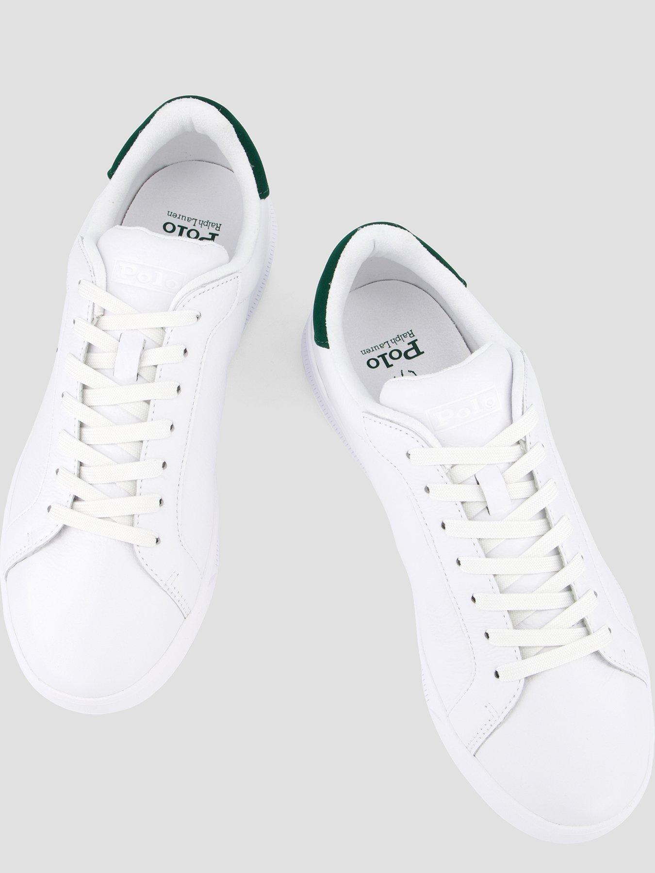Image 3 of 6 of Polo Ralph Lauren Heritage Court Signature Leather Trainers - White