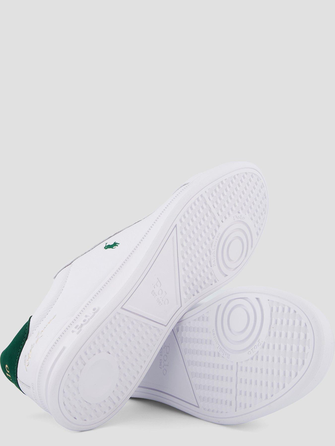 Image 4 of 6 of Polo Ralph Lauren Heritage Court Signature Leather Trainers - White