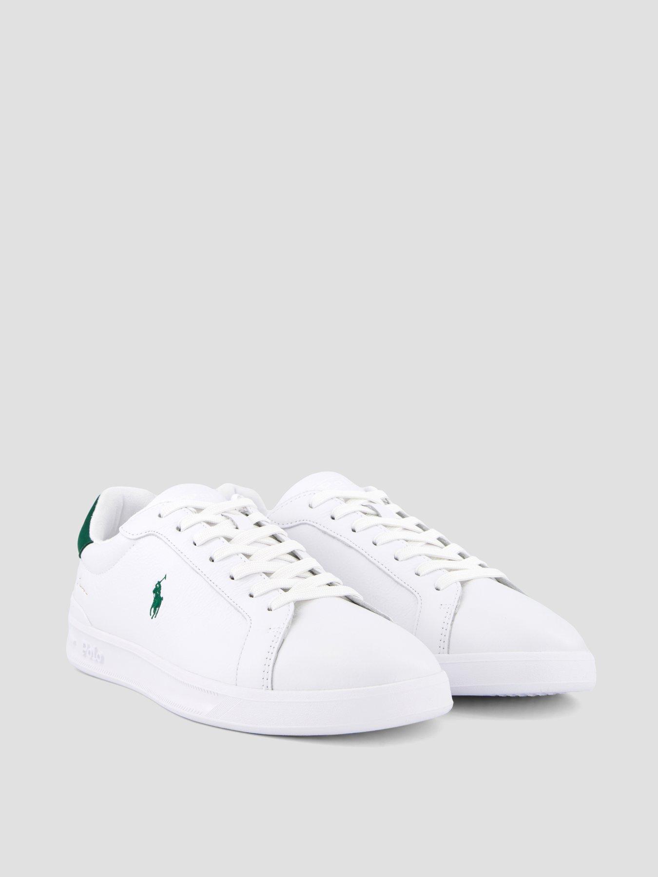 Image 5 of 6 of Polo Ralph Lauren Heritage Court Signature Leather Trainers - White