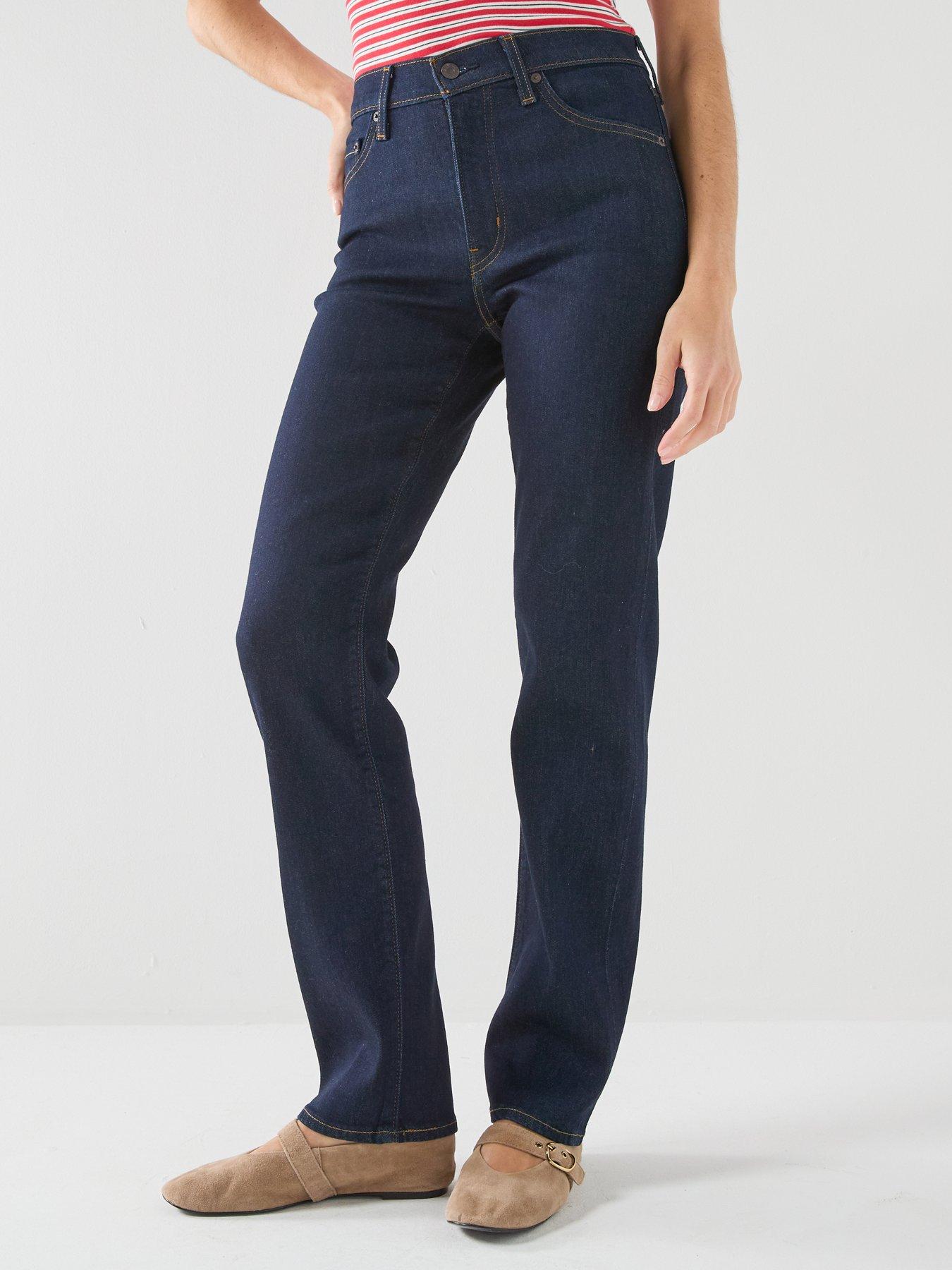 Image 1 of 6 of Levi's Womens 722 High Rise Slim Fit Jeans - True Blue Rinse