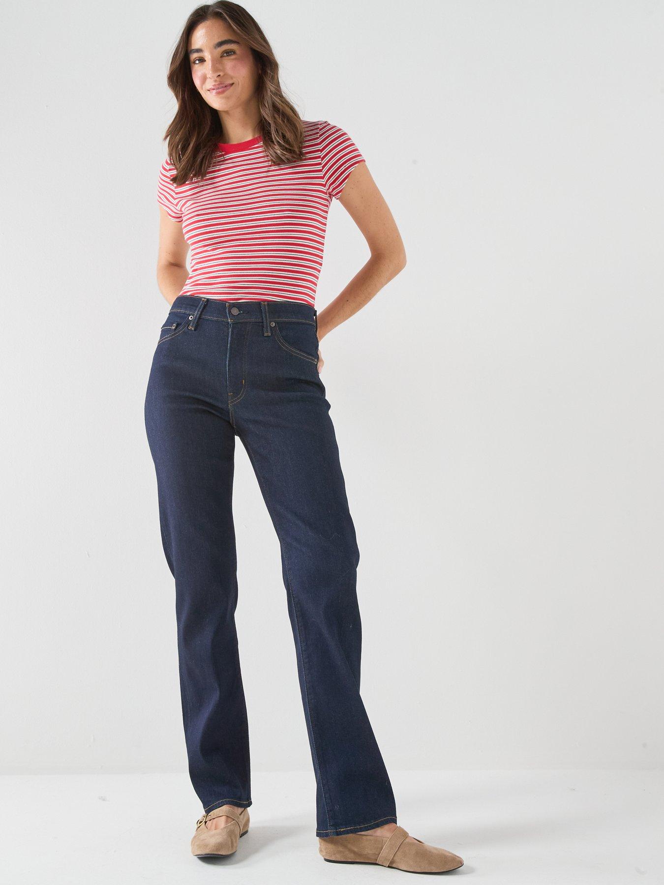 Image 3 of 6 of Levi's Womens 722 High Rise Slim Fit Jeans - True Blue Rinse