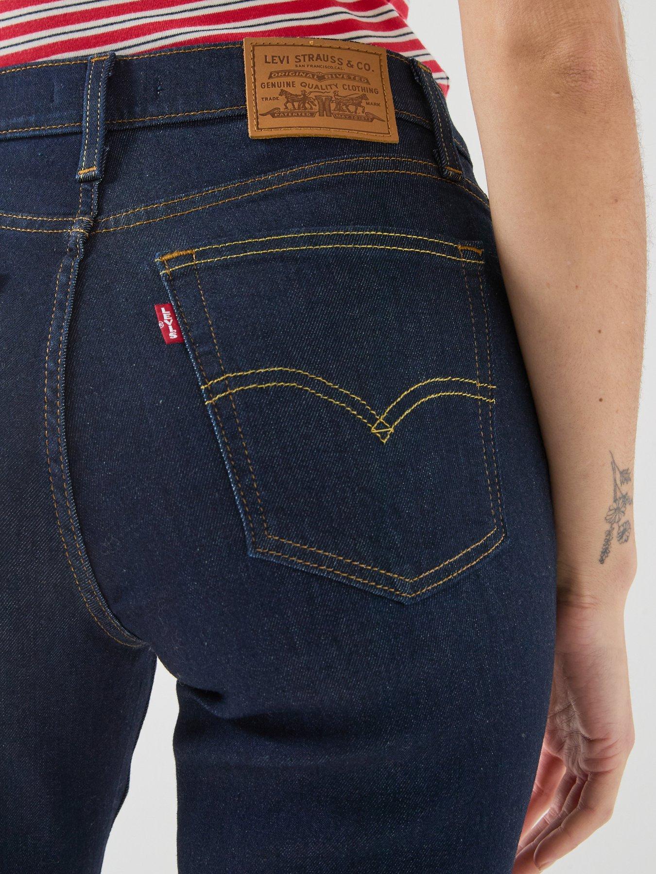 Image 4 of 6 of Levi's Womens 722 High Rise Slim Fit Jeans - True Blue Rinse