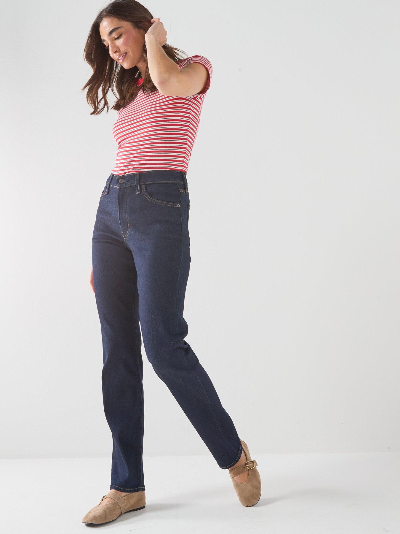 Image 5 of 6 of Levi's Womens 722 High Rise Slim Fit Jeans - True Blue Rinse