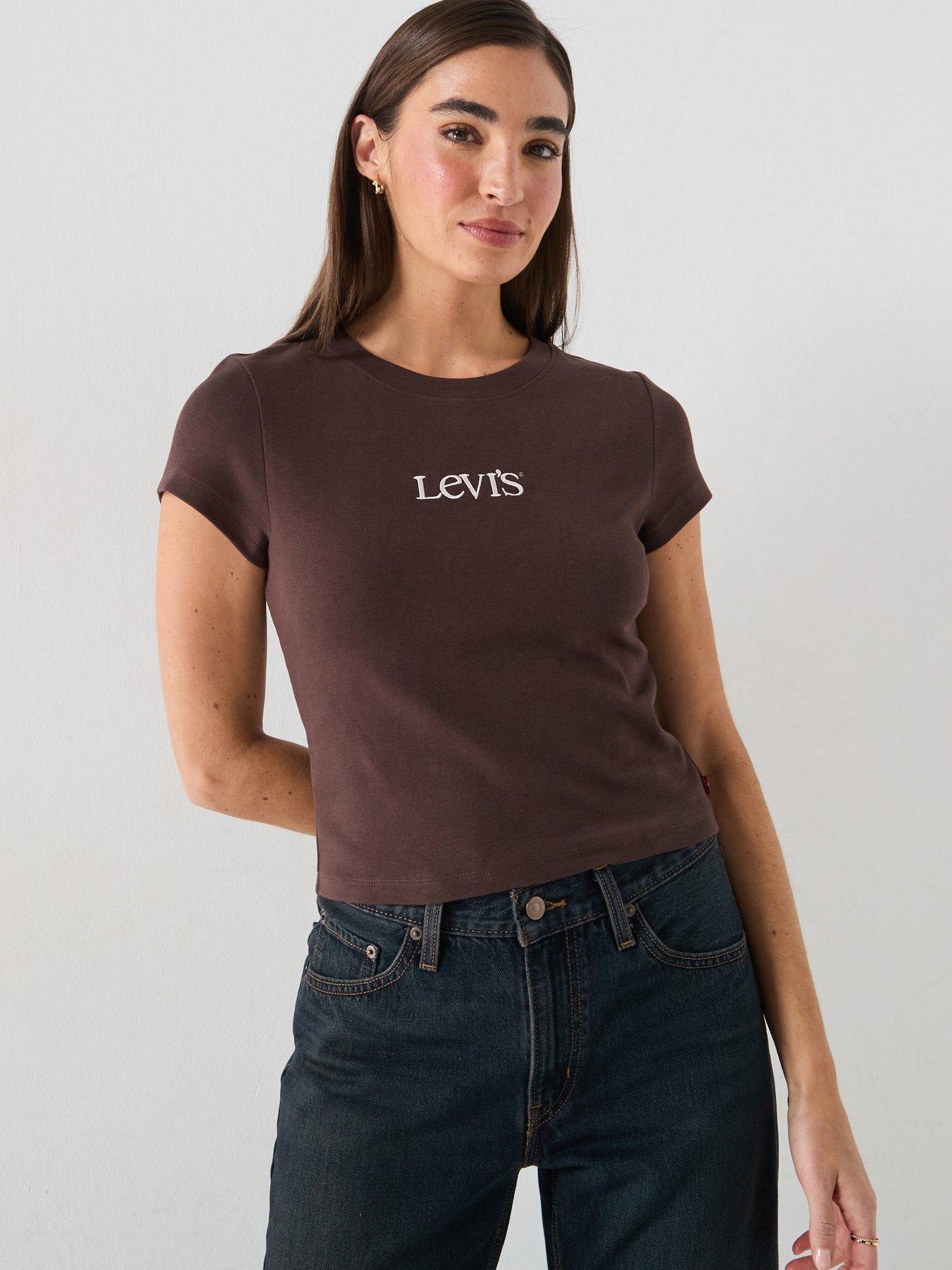 Levi's Graphic Essential Baby Tee - Emb Club Logo Java - Brown
