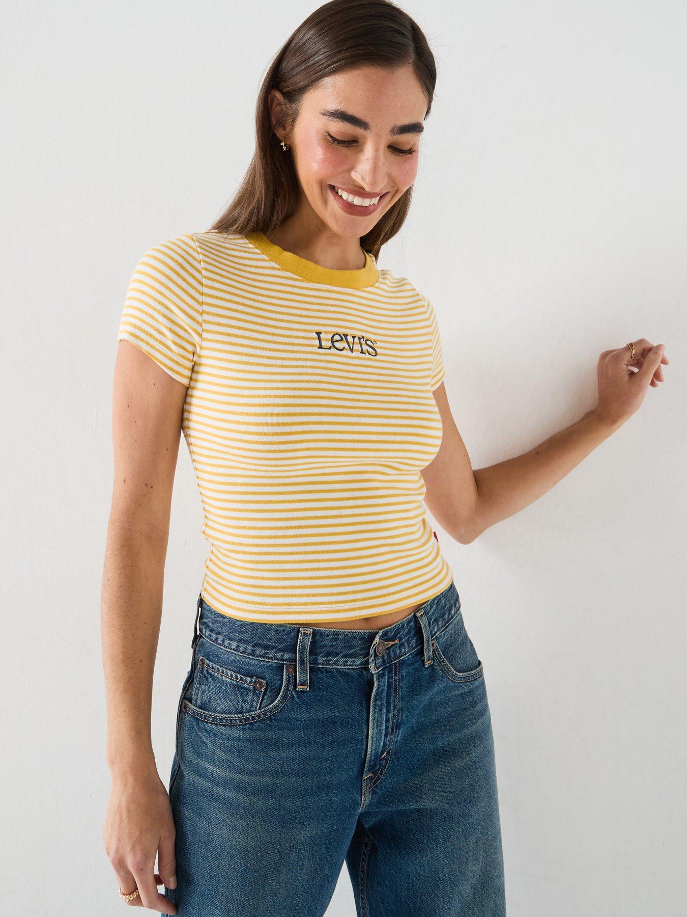 Levi's Essential Baby Tee -  Spicy Mustard Yellow Stripe
