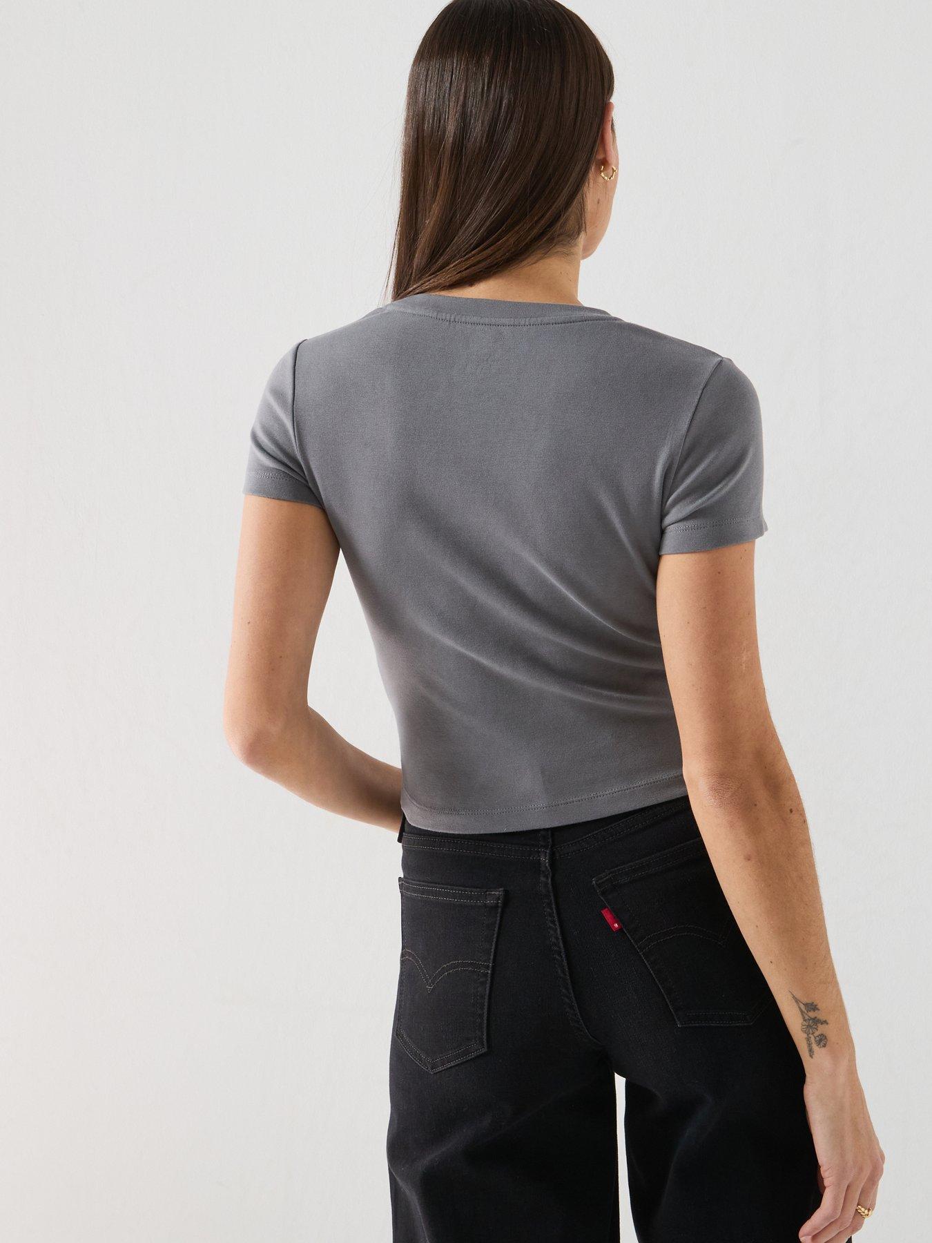 Image 2 of 6 of Levi's Womens Logo Print Crew Neck T-Shirts - Blue