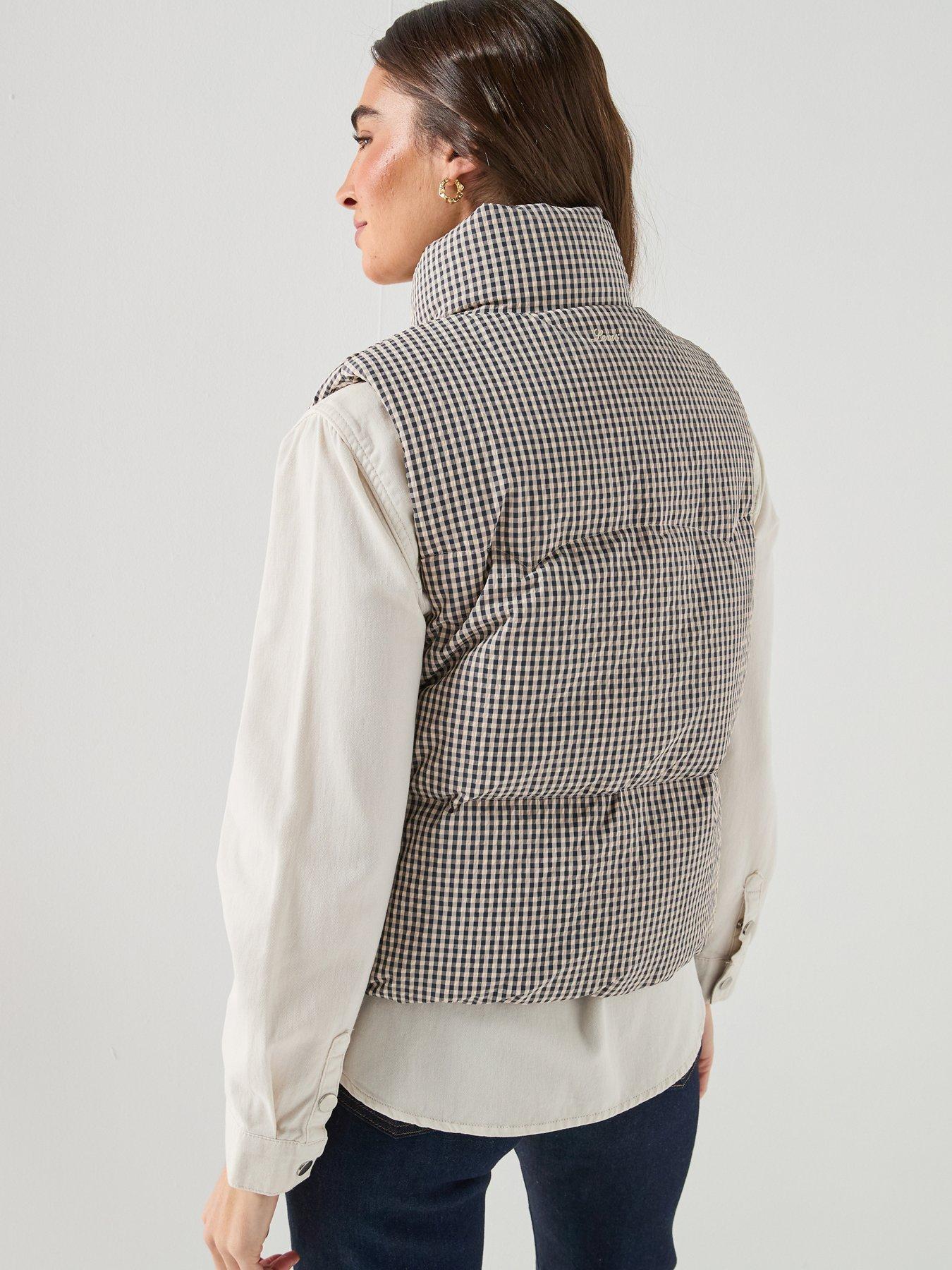 Image 2 of 6 of Levi's Tate Bubble Checked Puffer Vest Gilet - Grey